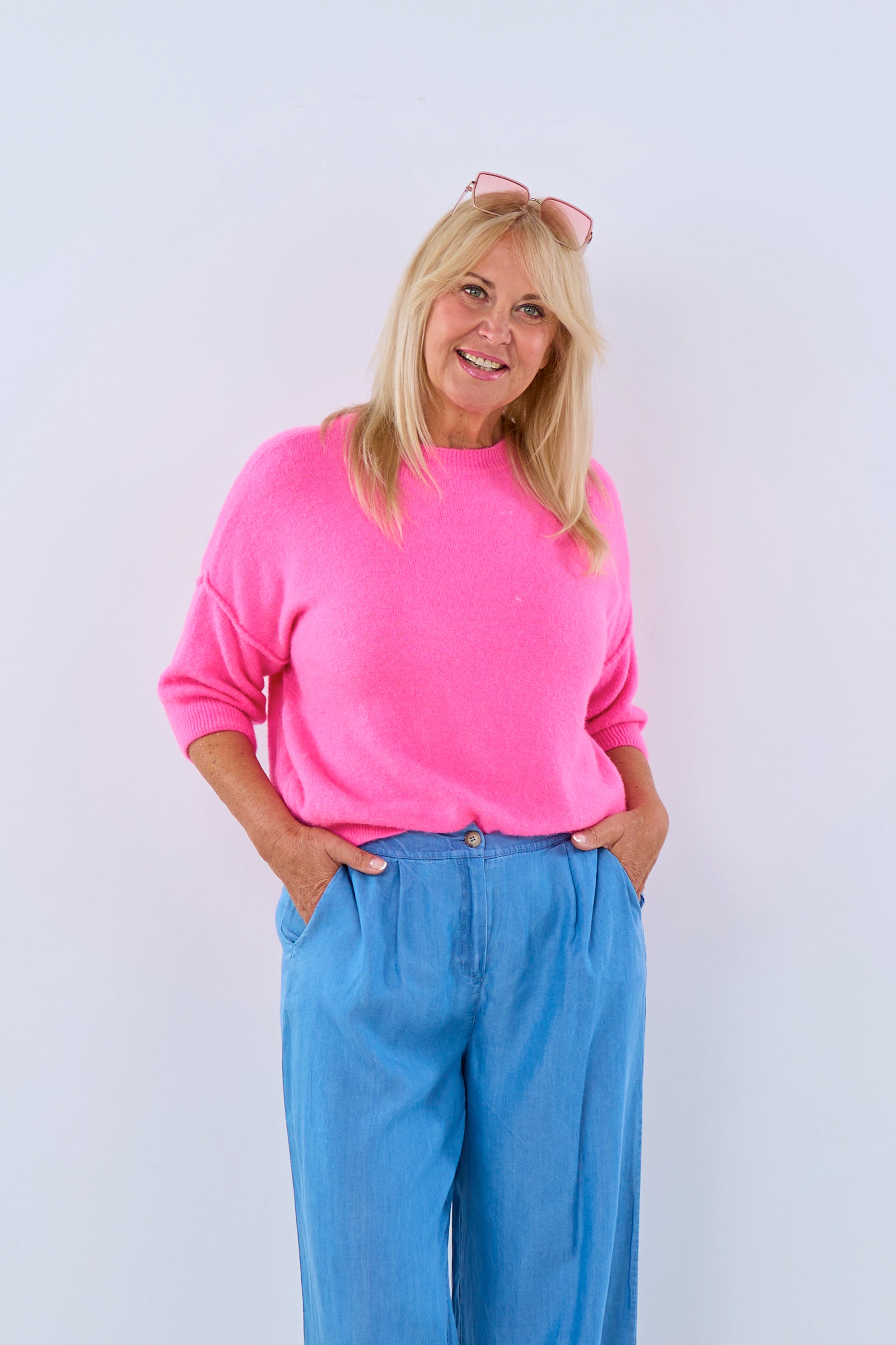 Flauschiger Halbarm-Pulli, pink von Trends & Lifestyle