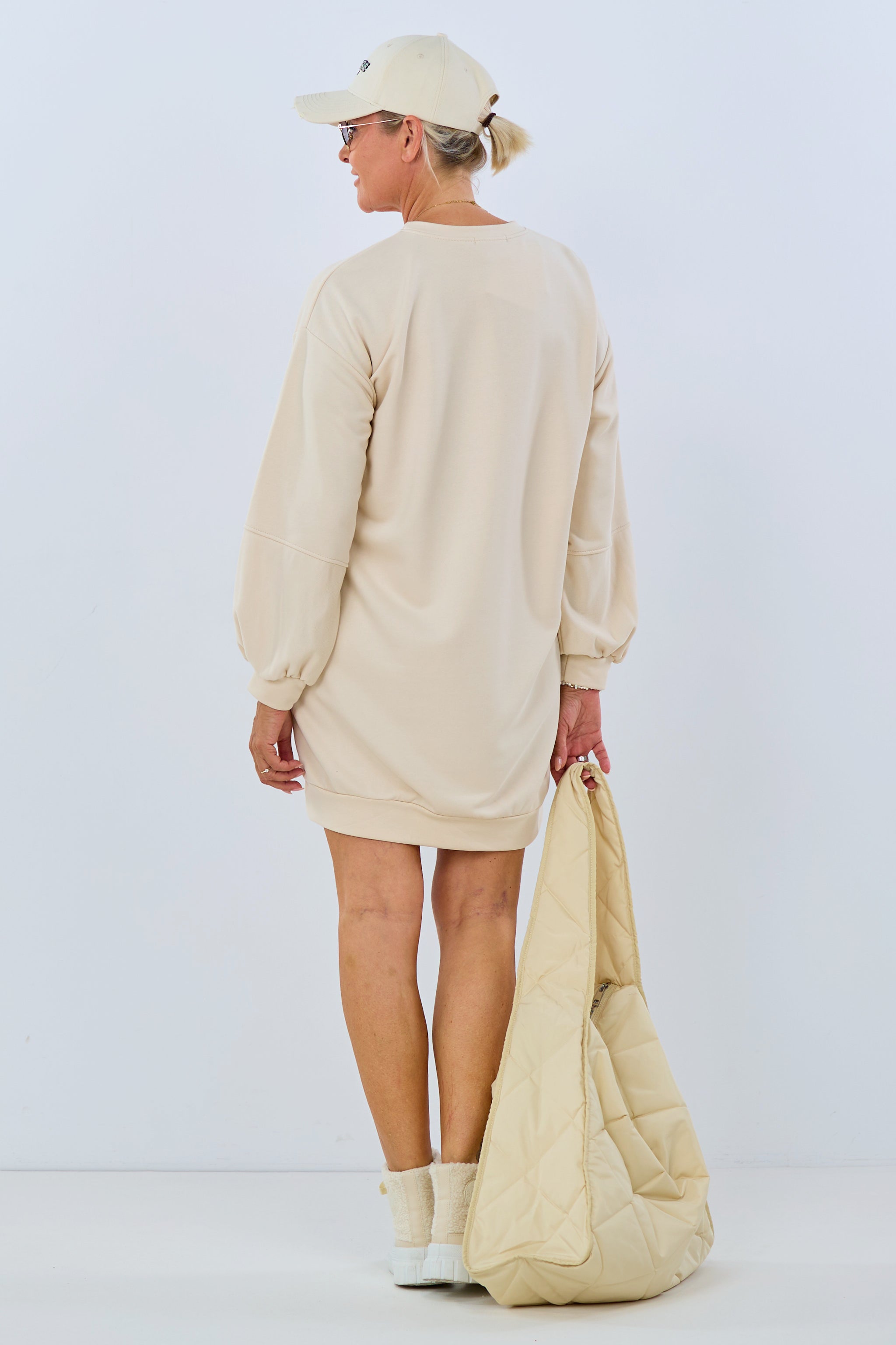 Sweatykleid mit Soleil Druck, beige-pink von Trends & Lifestyle