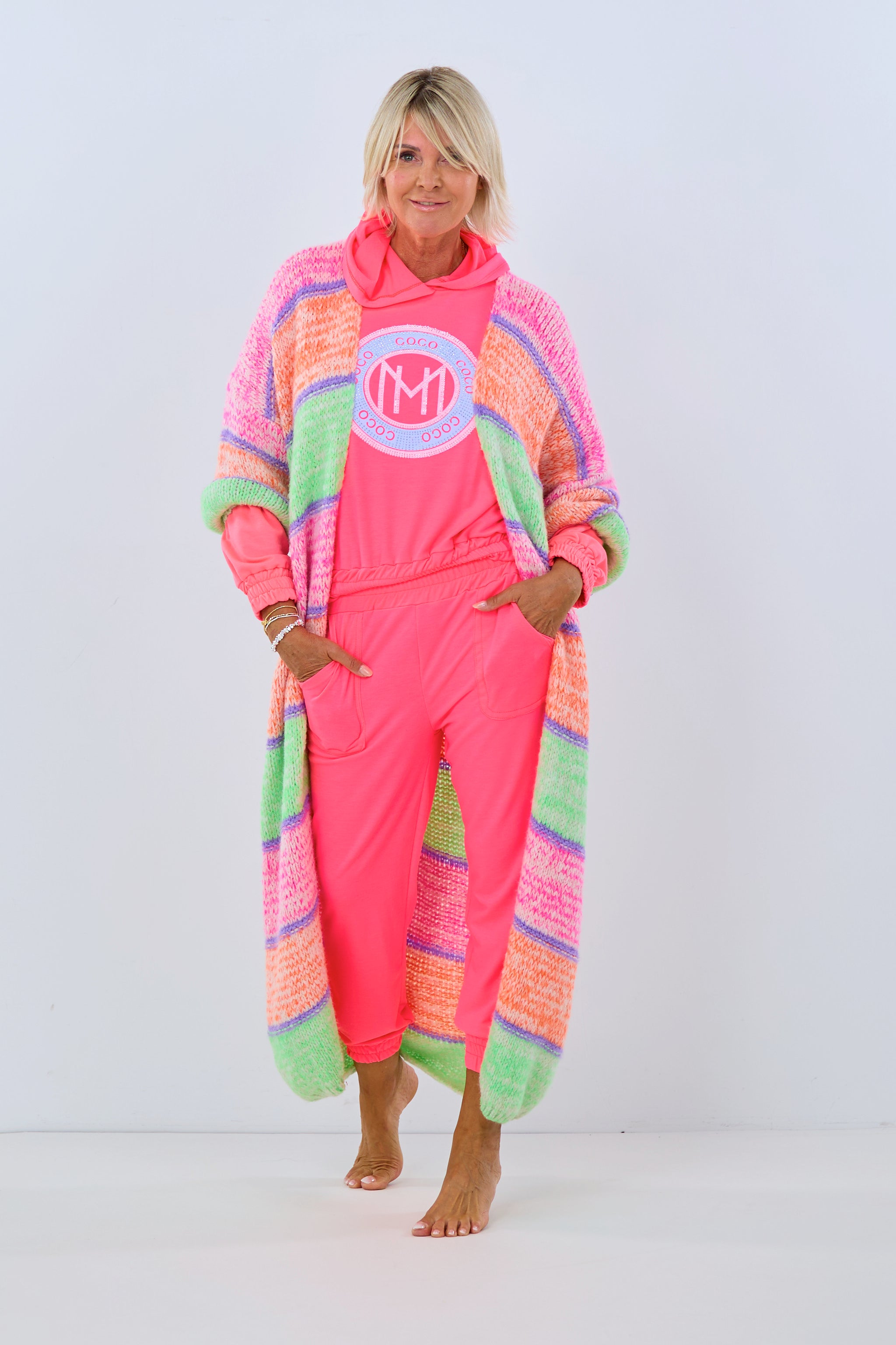 2-Teiler Hoodie & Hose, neon pink von Trends & Lifestyle