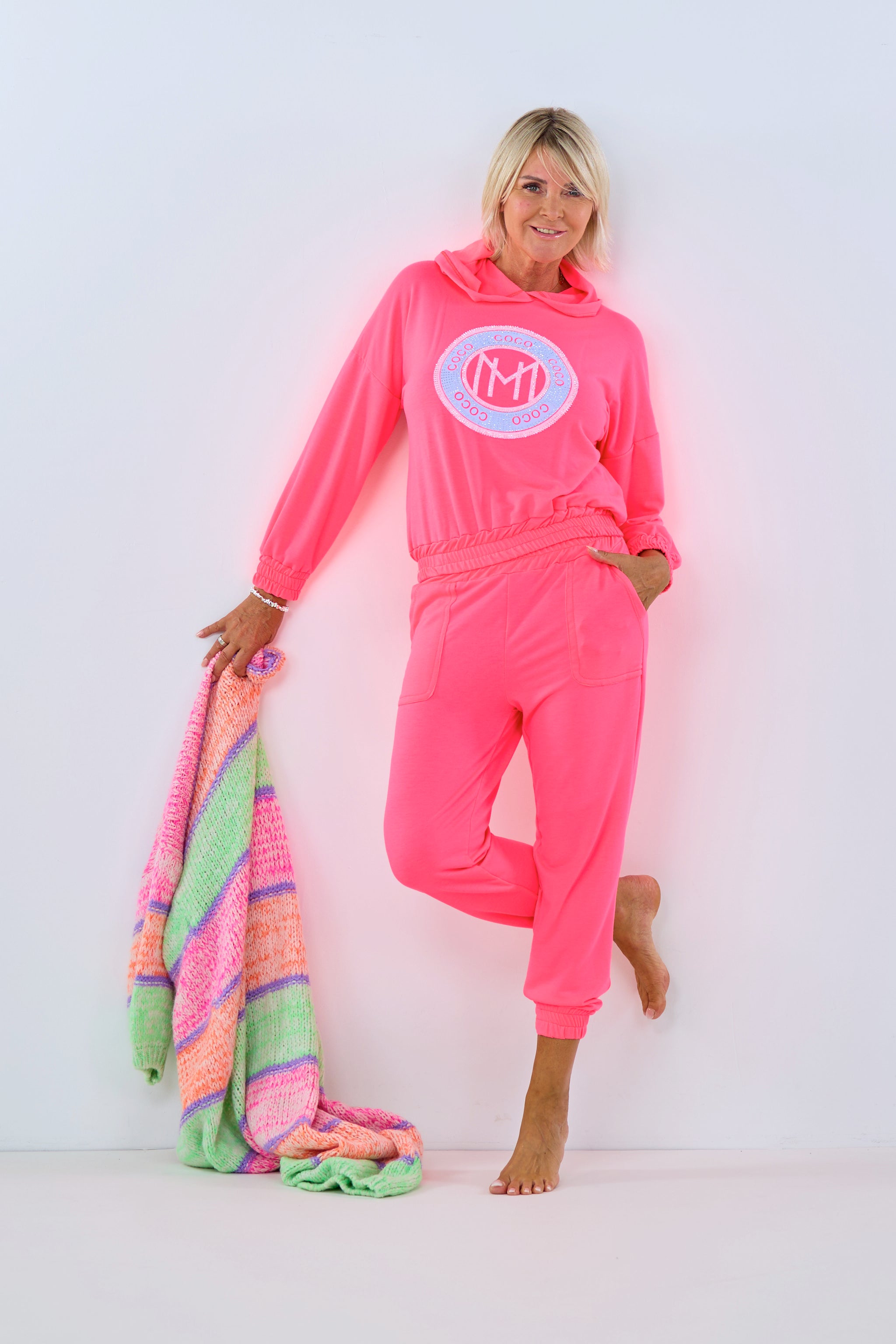 2-Teiler Hoodie & Hose, neon pink von Trends & Lifestyle