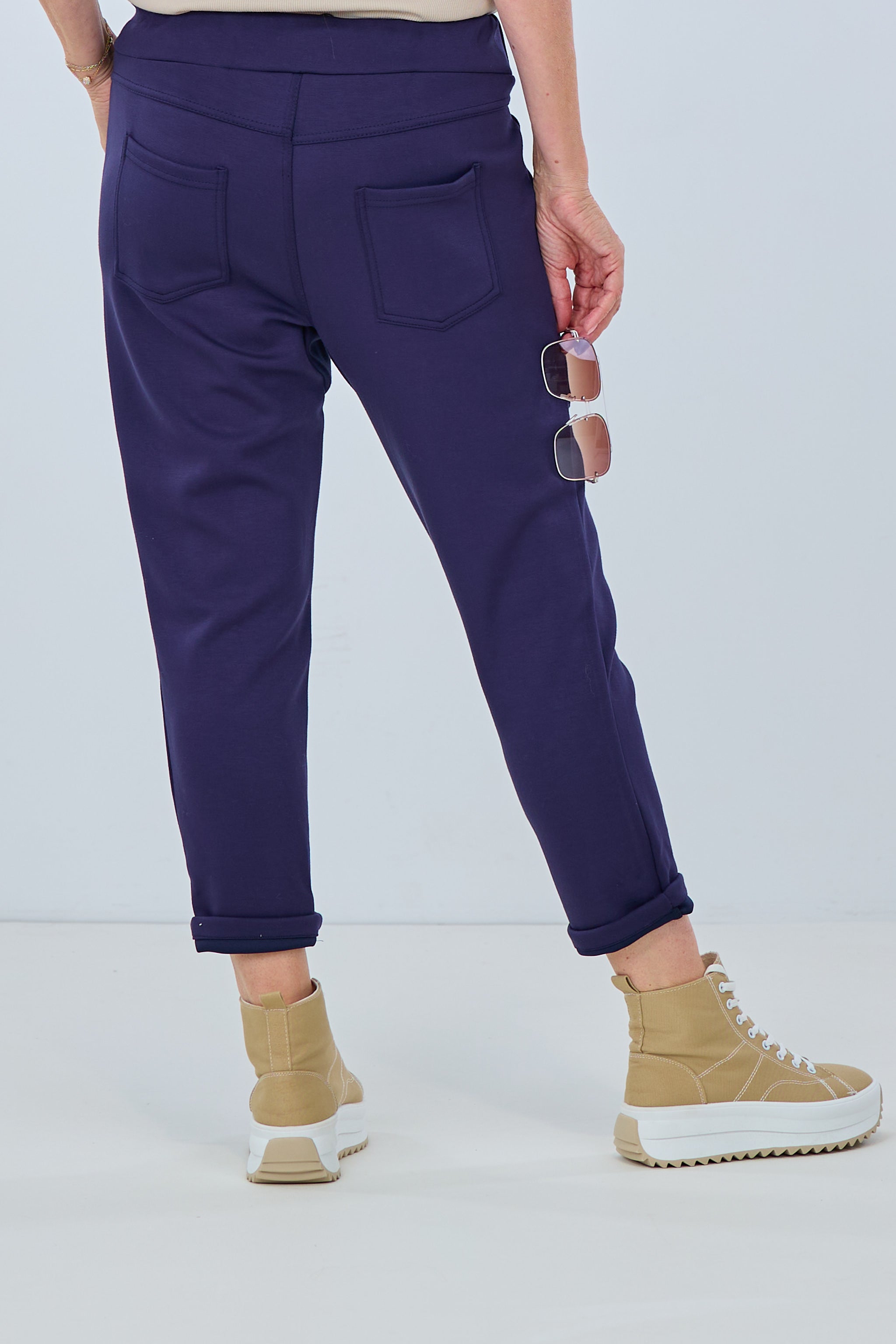 Soft trousers with large pockets, navy