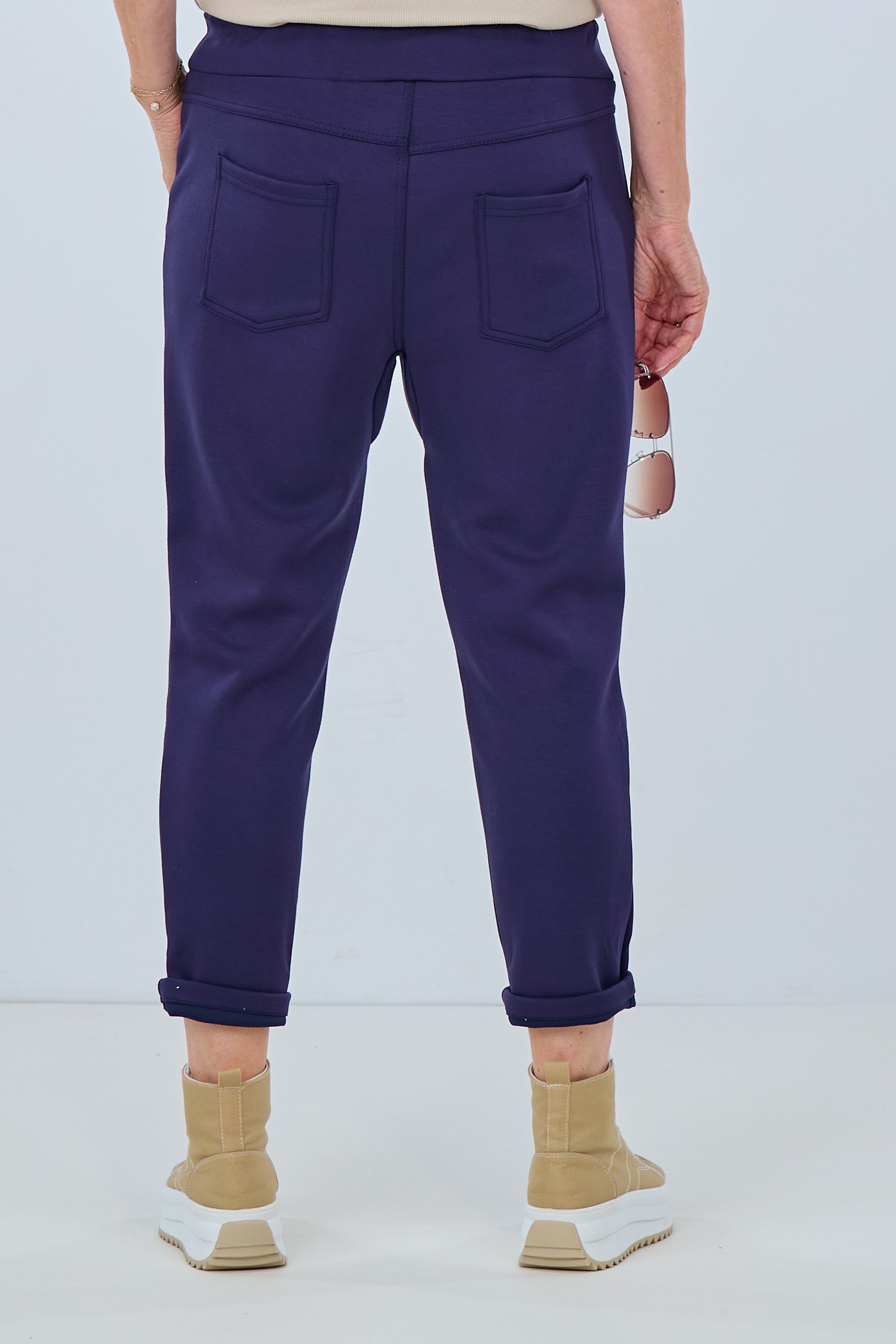 Soft trousers with large pockets, navy