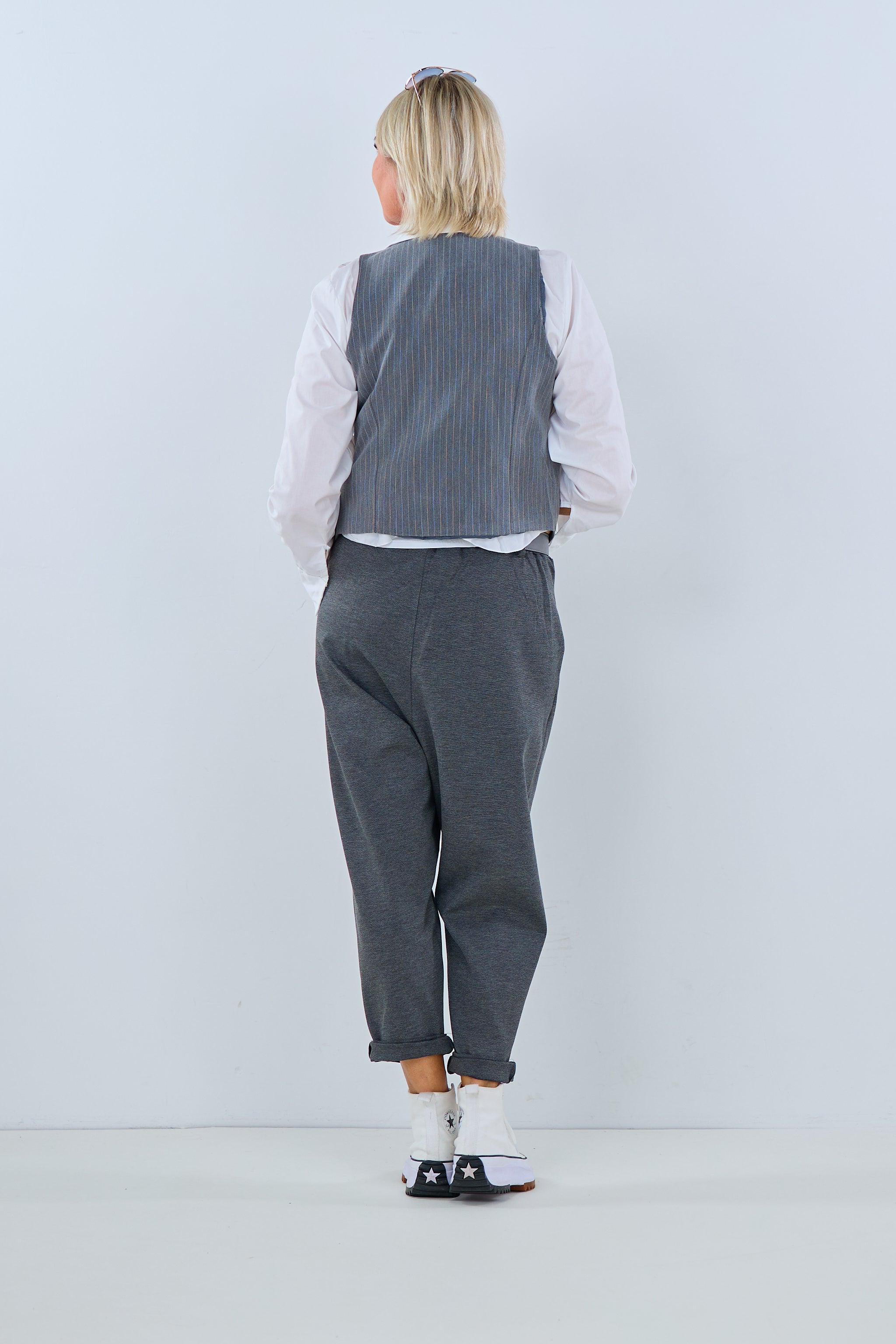 Pinstripe vest, grey-white