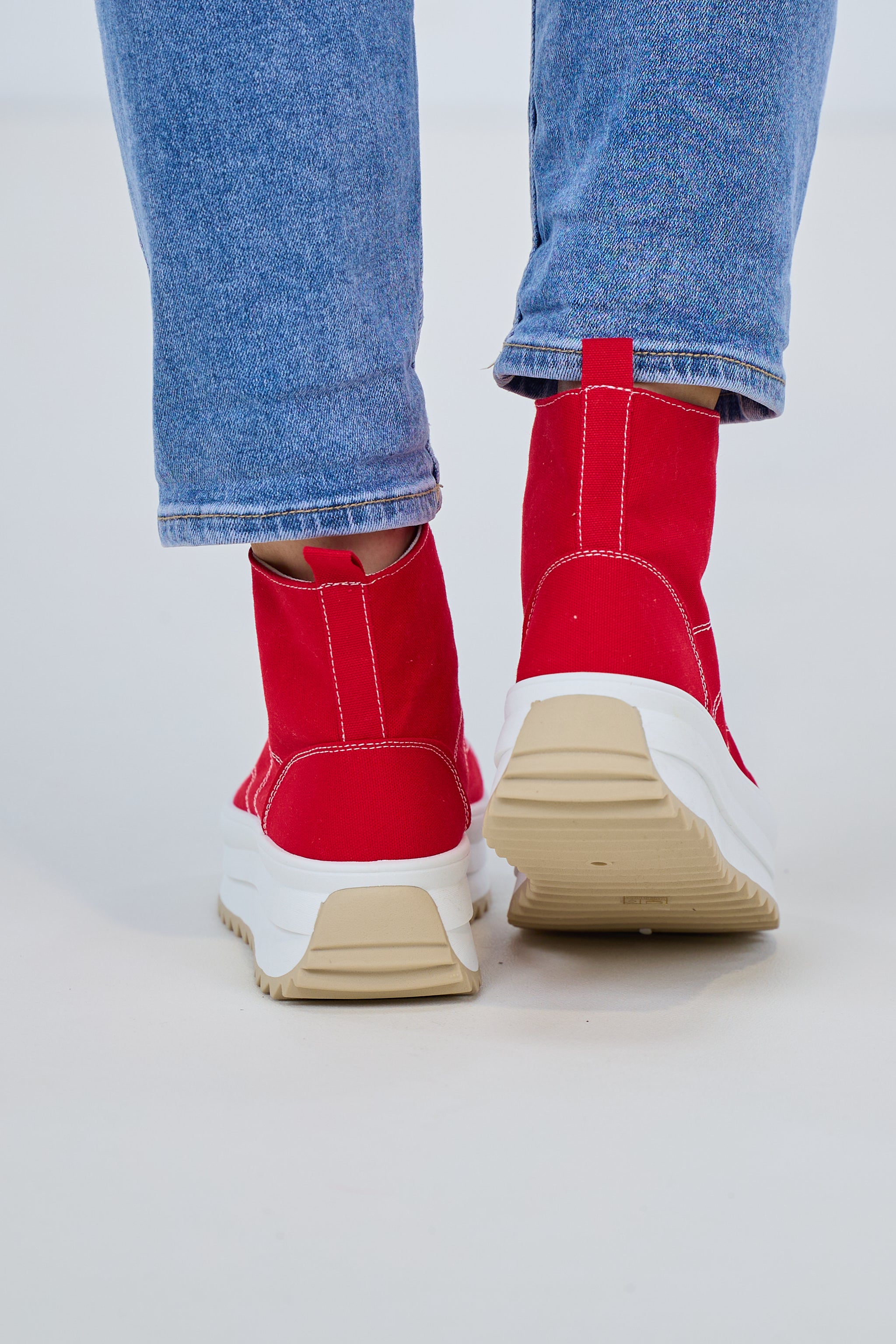 High Sneaker mit Plateausohle, rot von Trends & Lifestyle