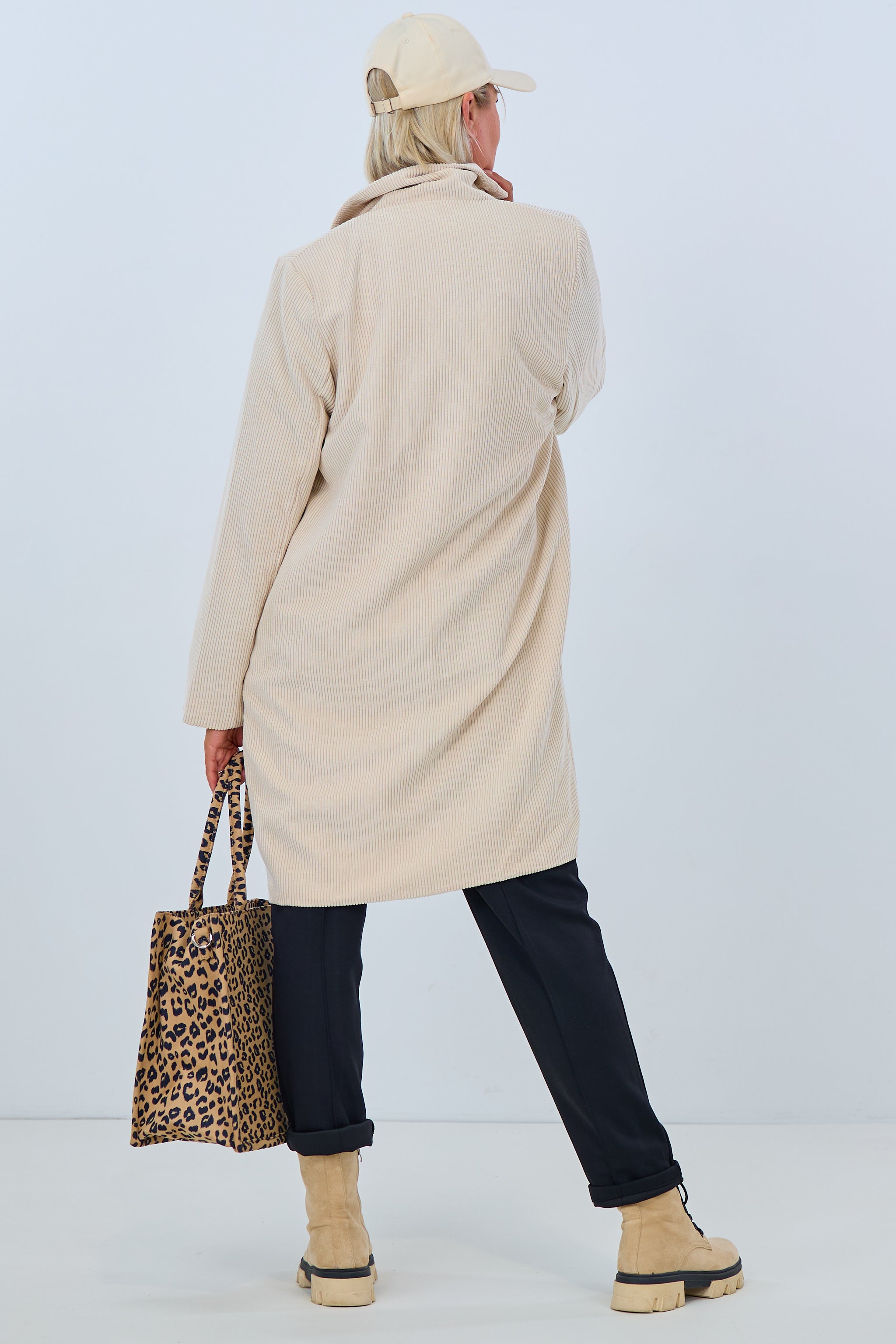 oversized short coat, beige