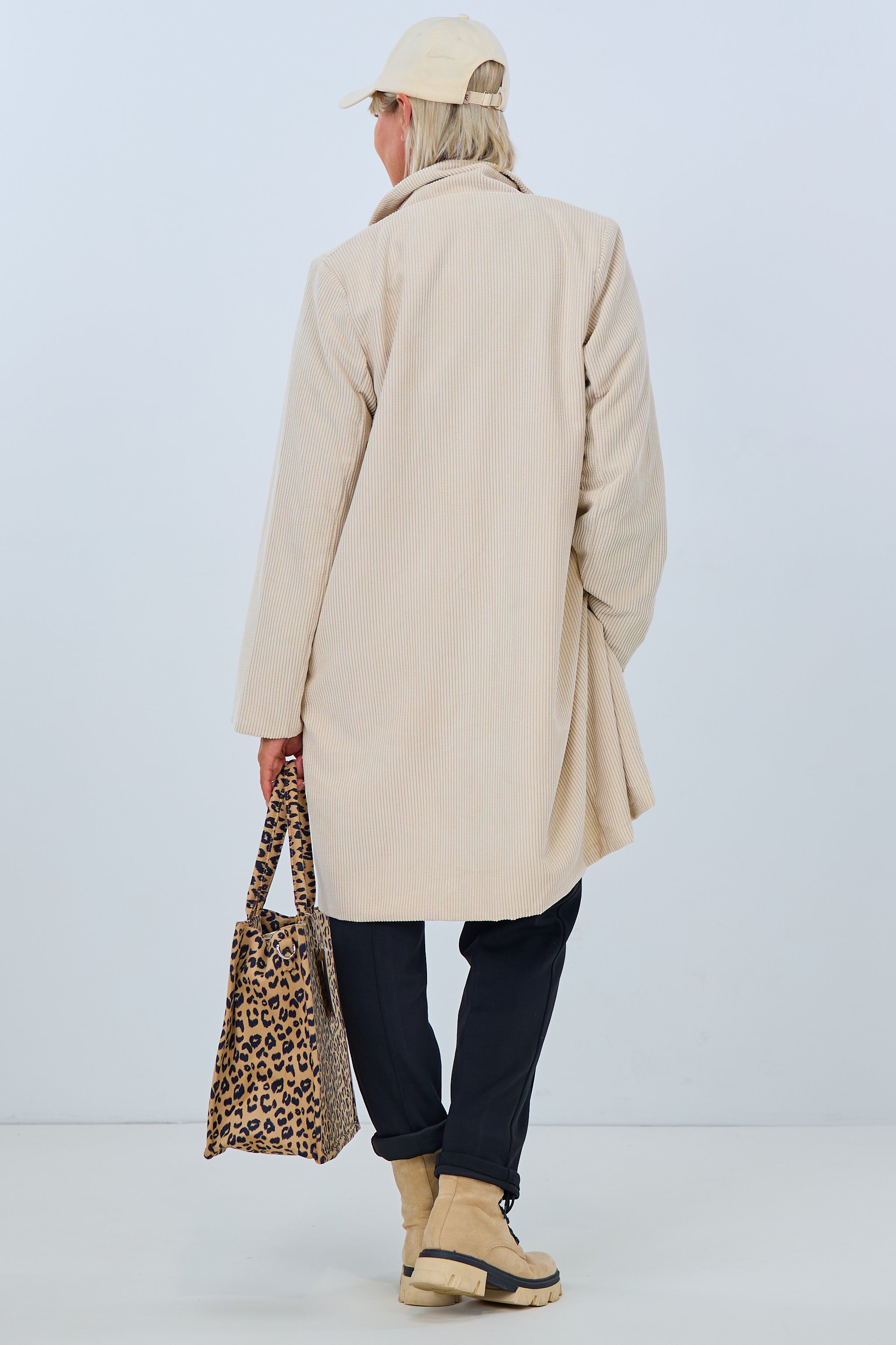 oversized short coat, beige