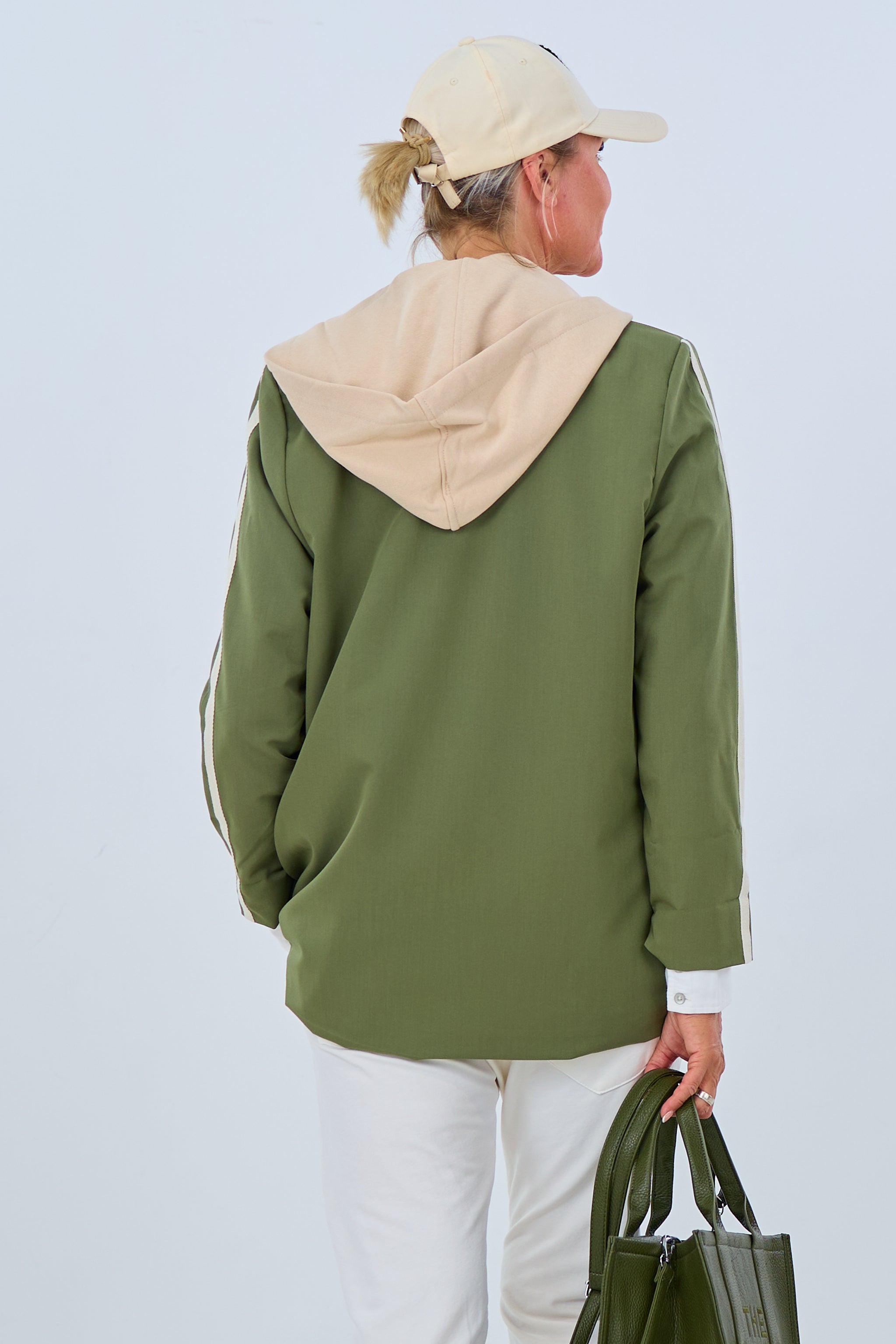 Blazer with detachable hood, khaki