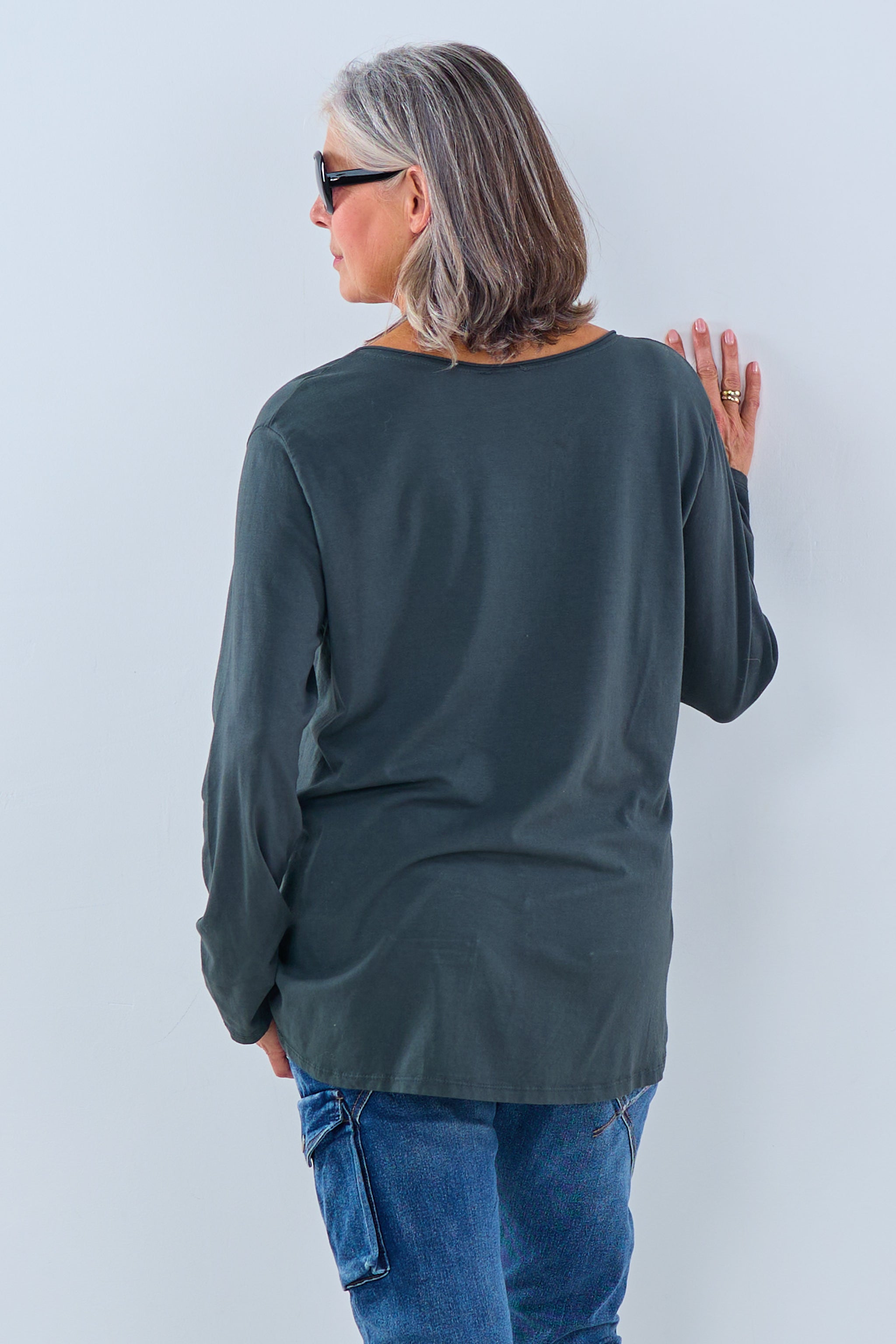 Langarmshirt mit coolem Druck, anthrazit von Trends & Lifestyle