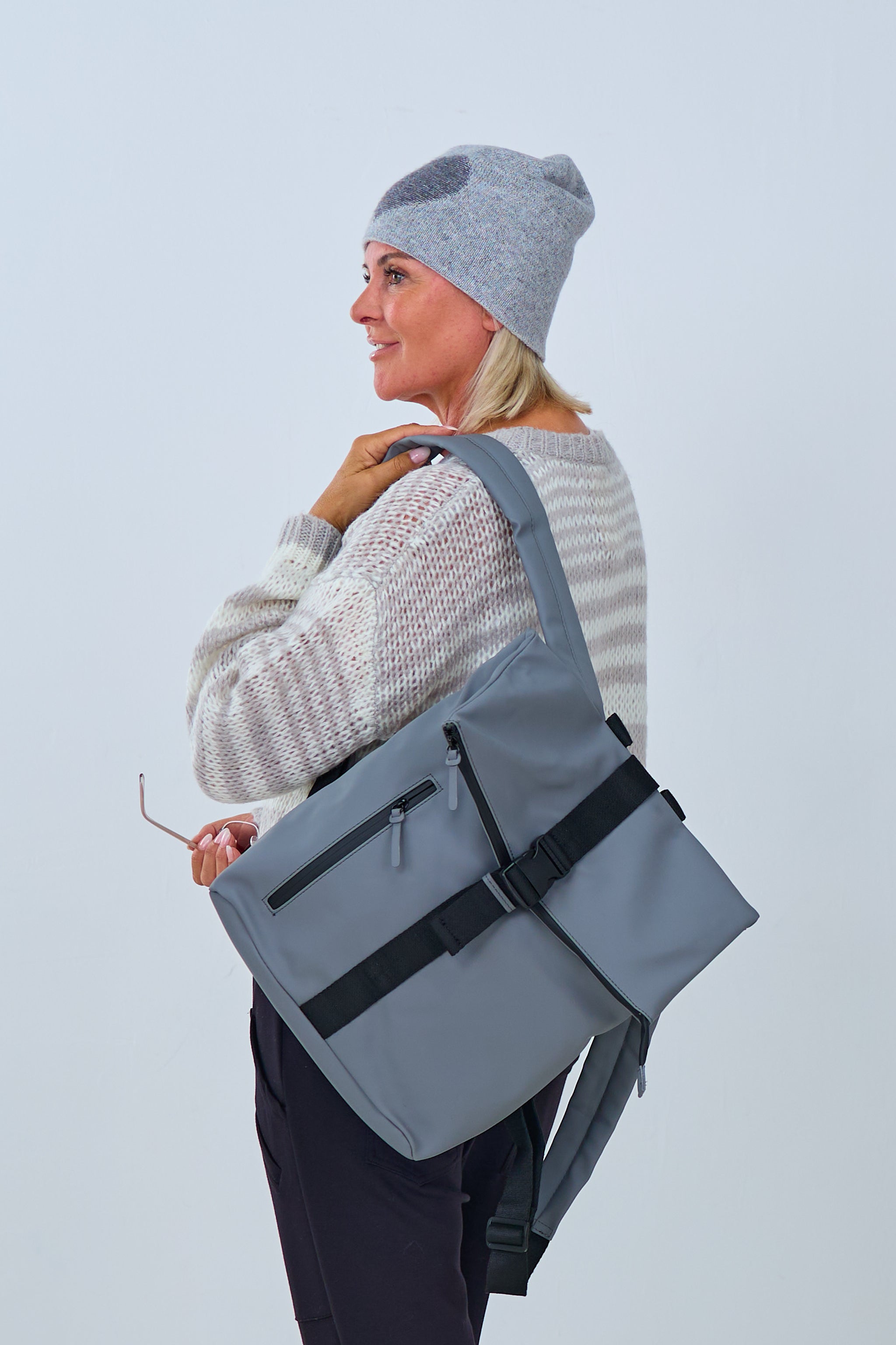 Sporty, water-repellent backpack, grey-black