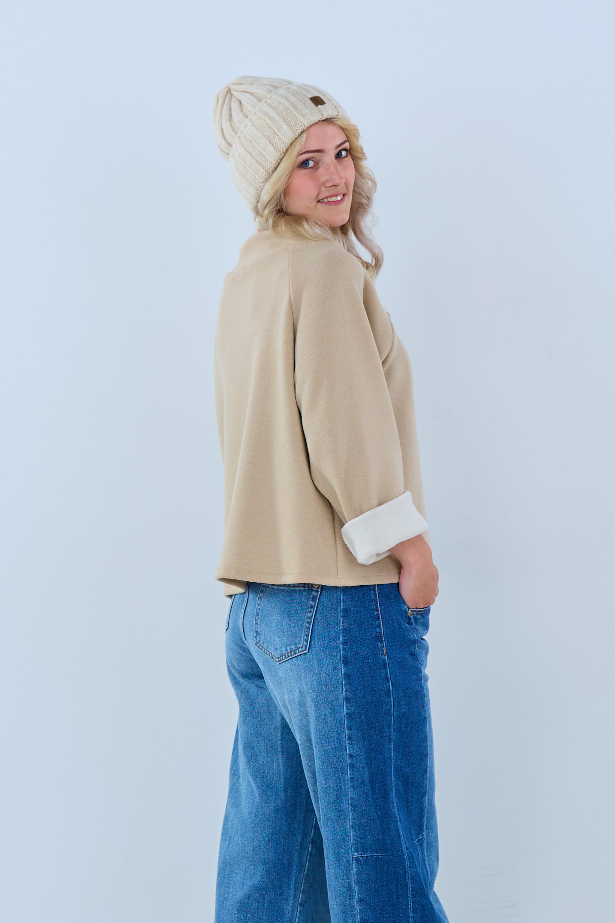 Poncho-Jacke mit Ärmeln, beige-hellbeige von Trends & Lifestyle