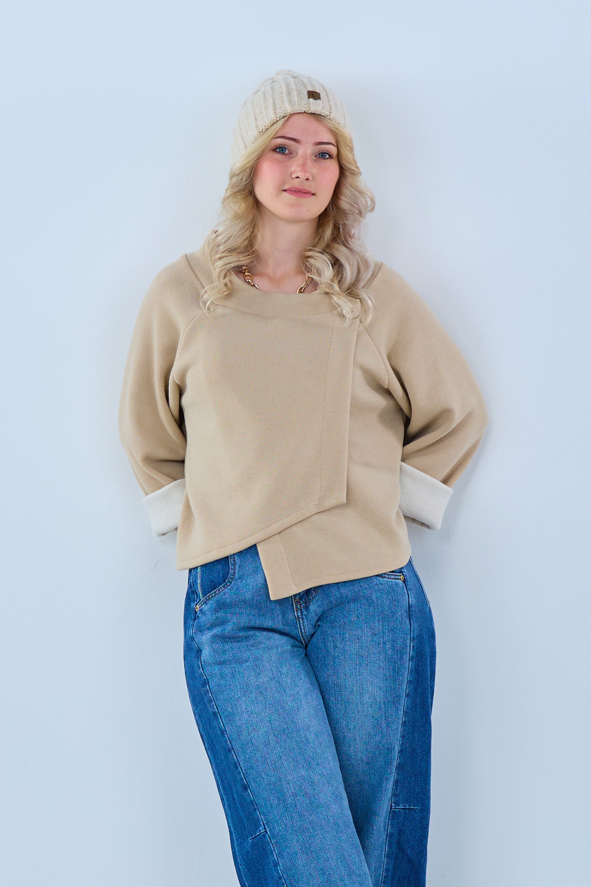 Poncho-Jacke mit Ärmeln, beige-hellbeige von Trends & Lifestyle