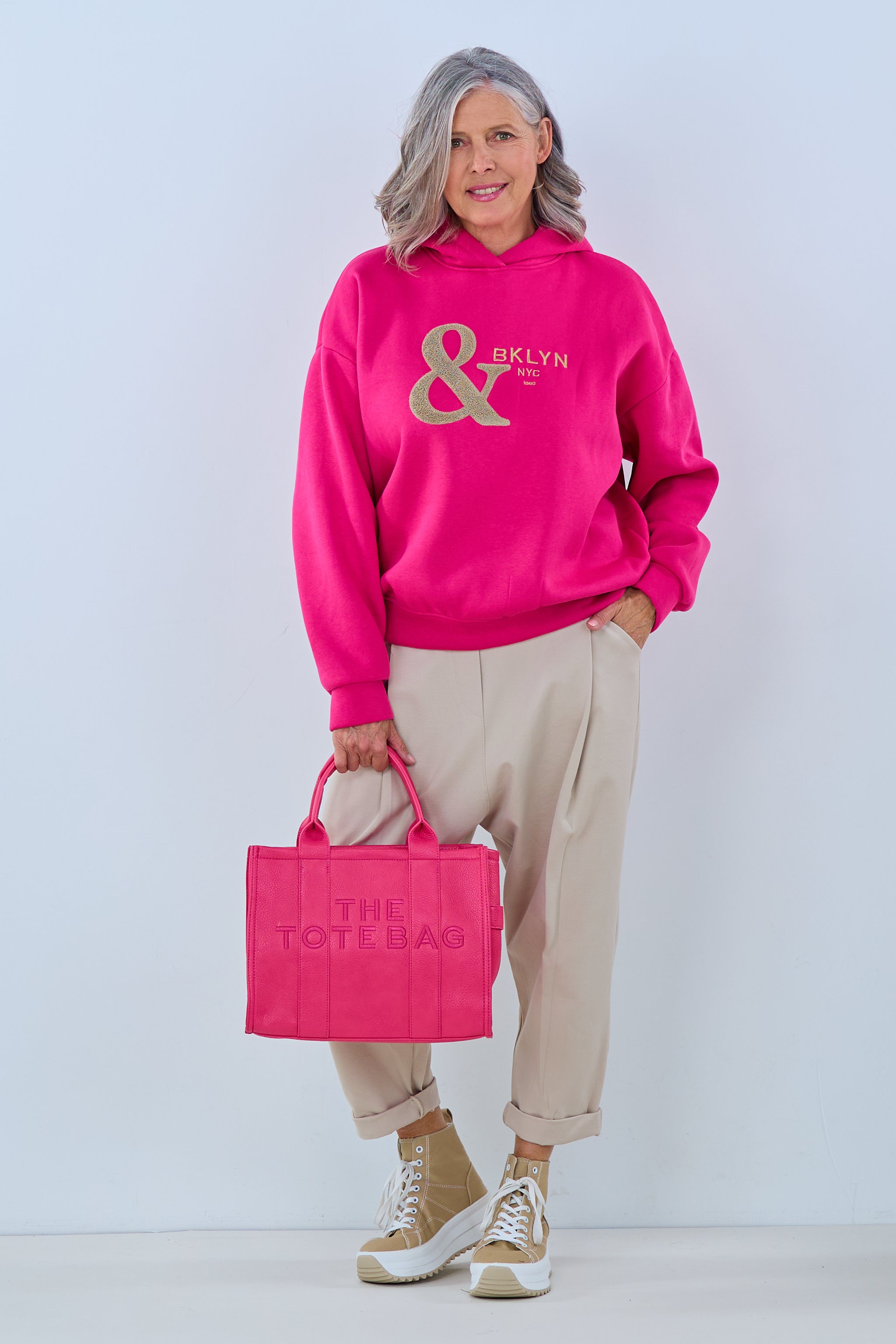 Hoodie "&", pink von Trends & Lifestyle