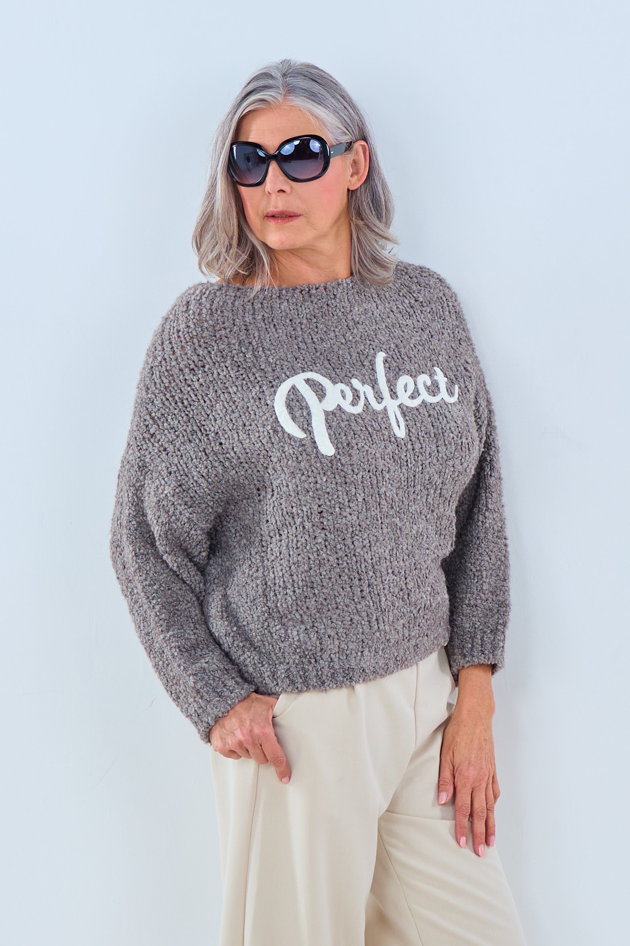 Bouclé Pulli PERFECT-Flock, taupe von Trends & Lifestyle