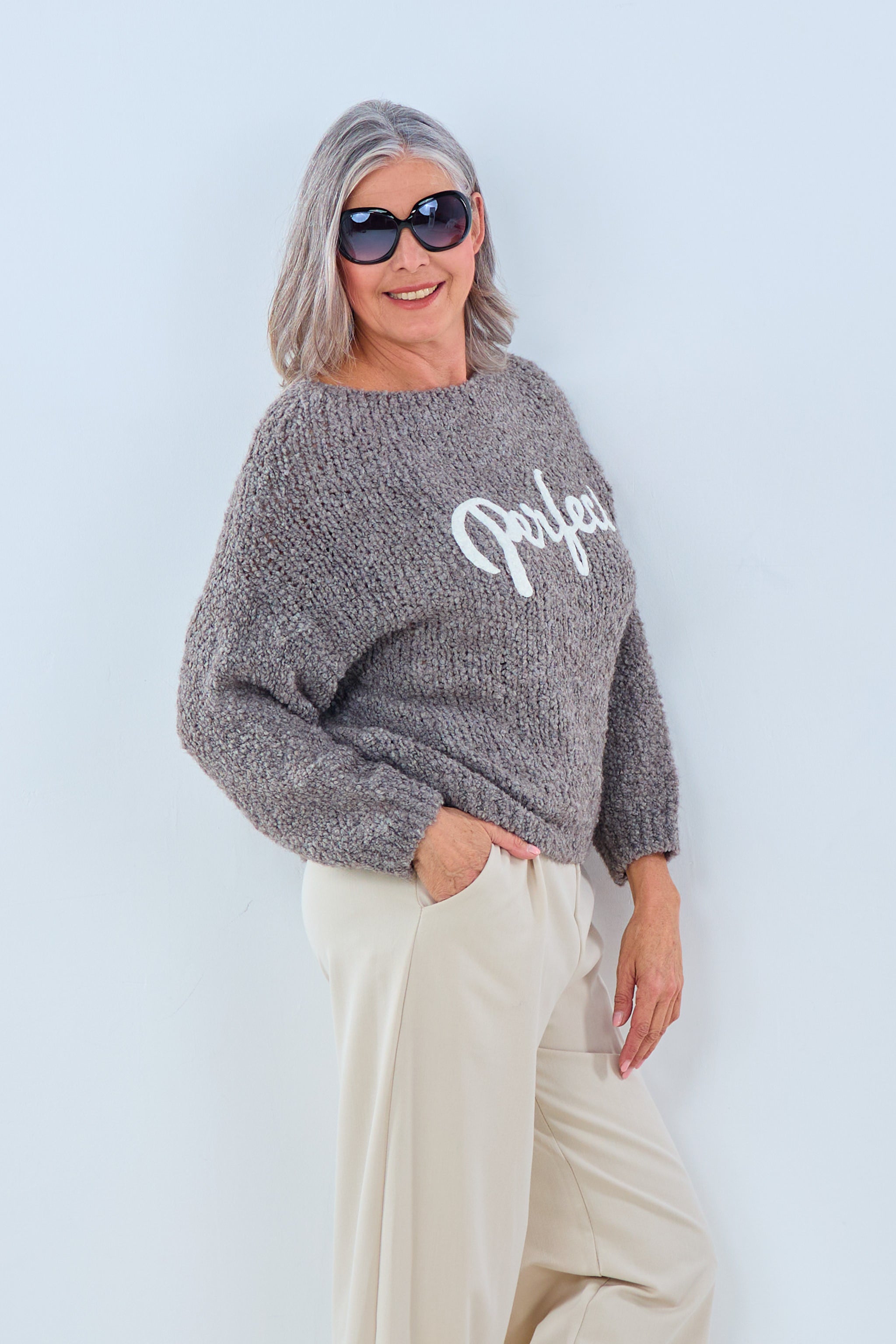 Bouclé Pulli PERFECT-Flock, taupe von Trends & Lifestyle