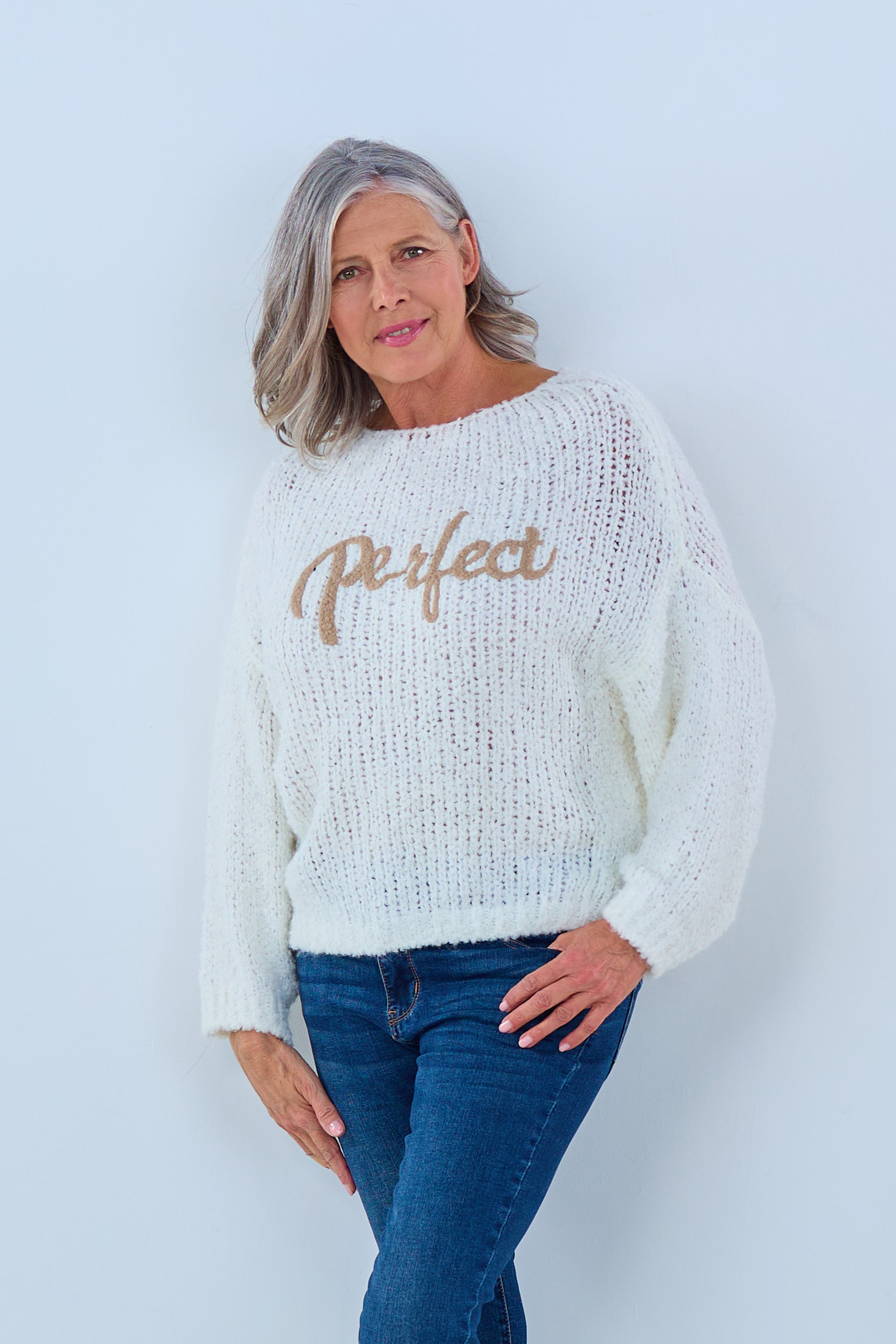 Bouclé Pulli PERFECT-Flock, ecru von Trends & Lifestyle