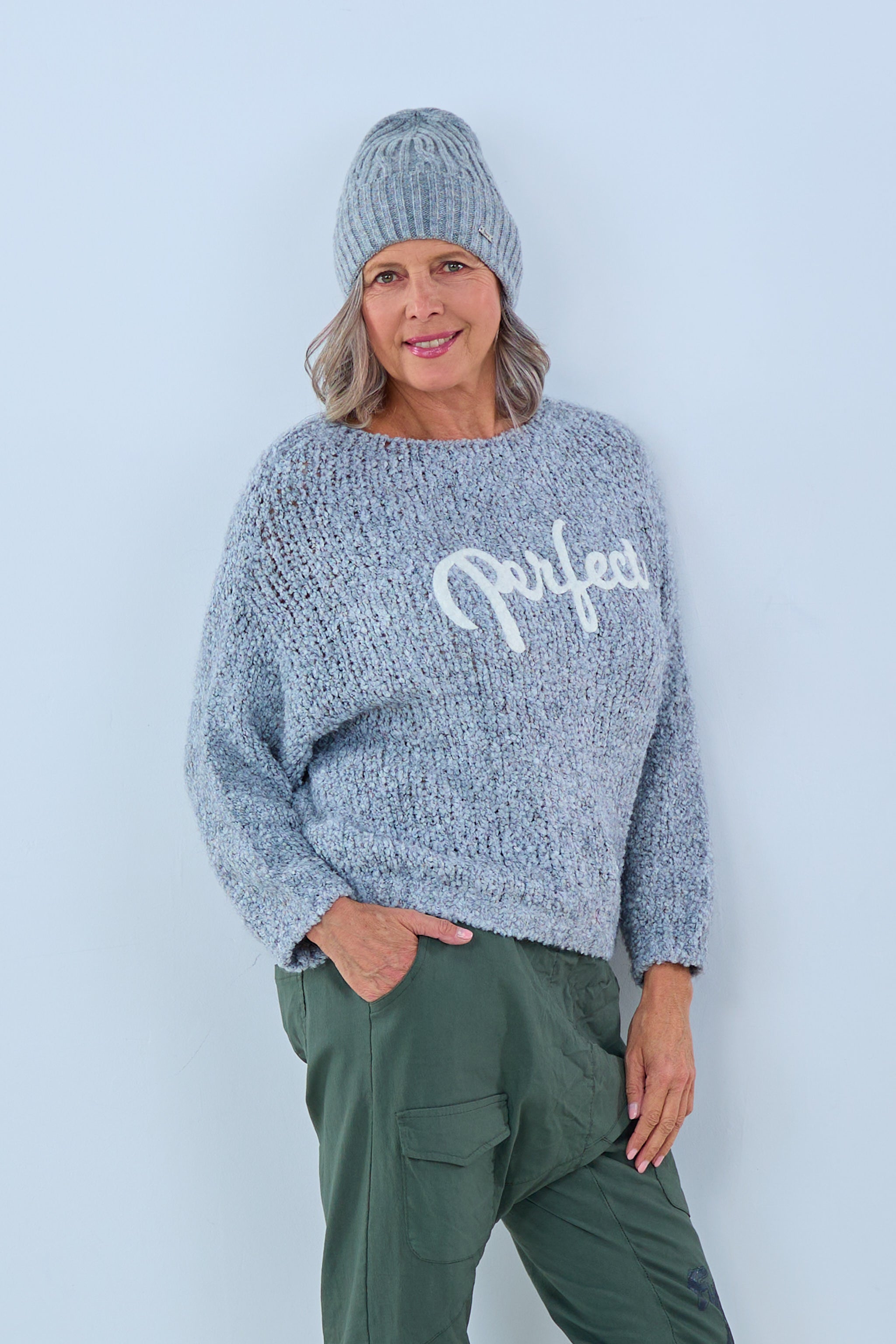 Bouclé Pulli PERFECT-Flock, grau von Trends & Lifestyle