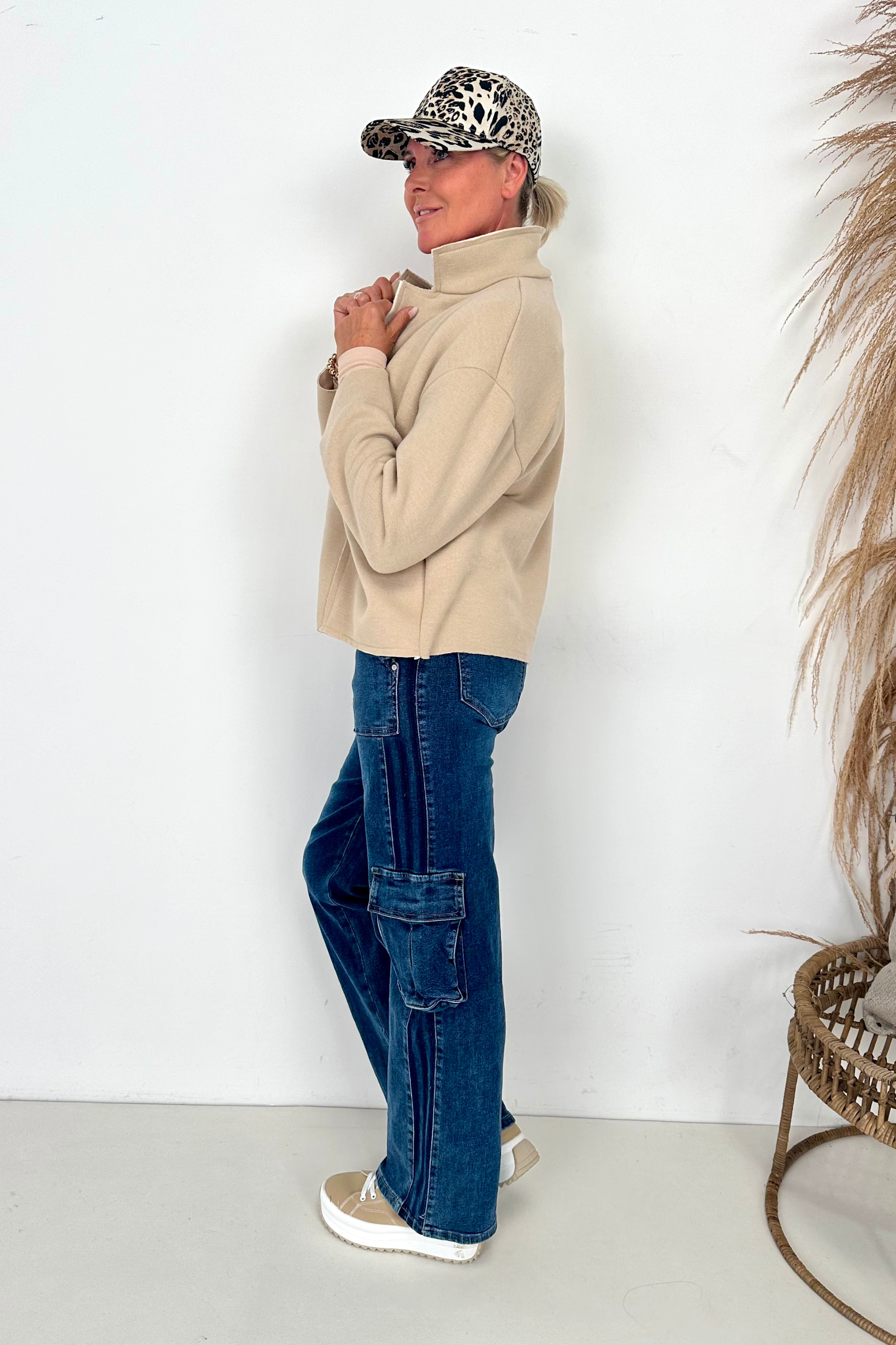 Highwaist Jeans mit aufgesetzten Taschen, denim von Trends & Lifestyle