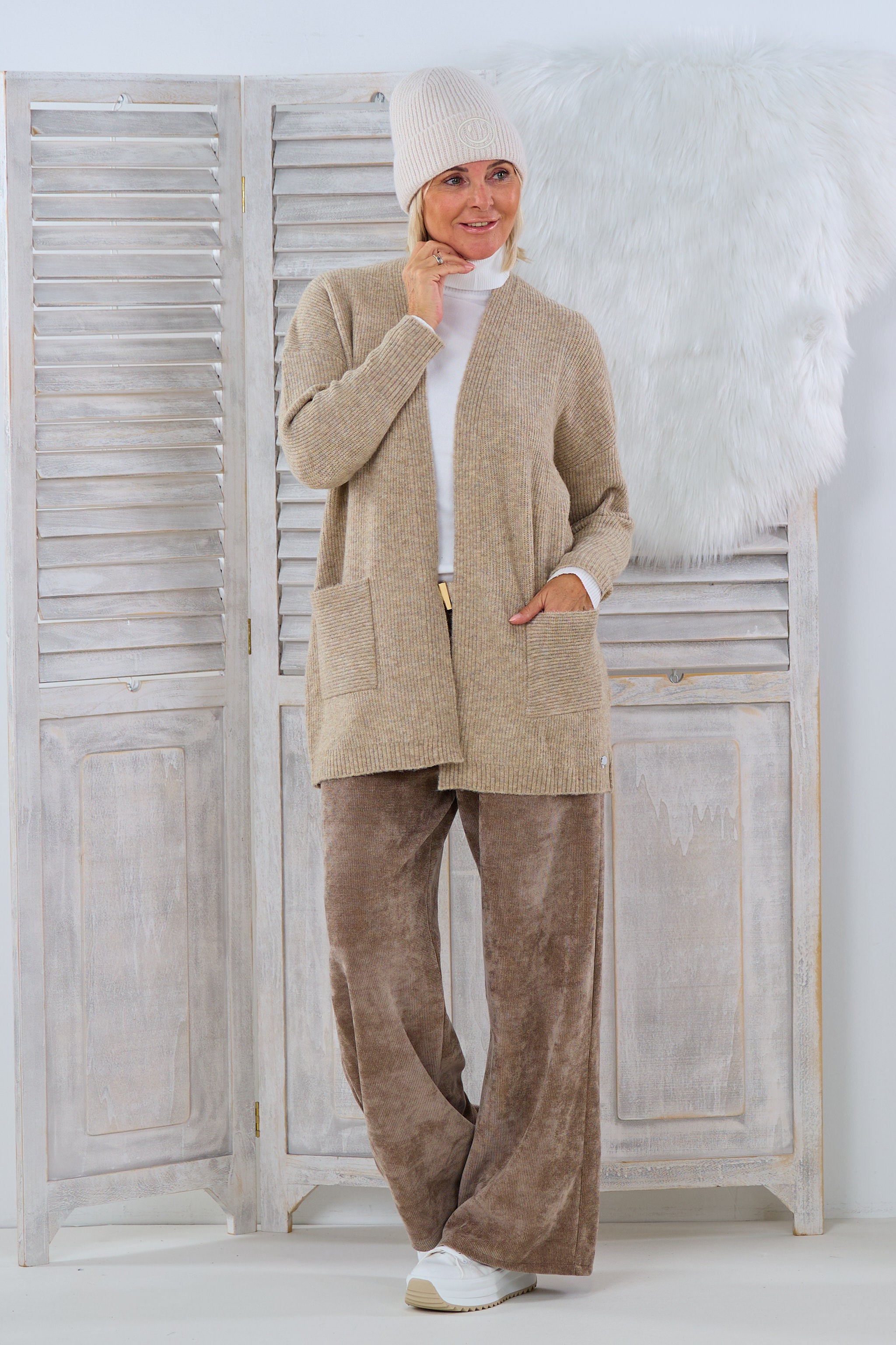 Strickjacke mit Taschen, beige-melange von Trends & Lifestyle