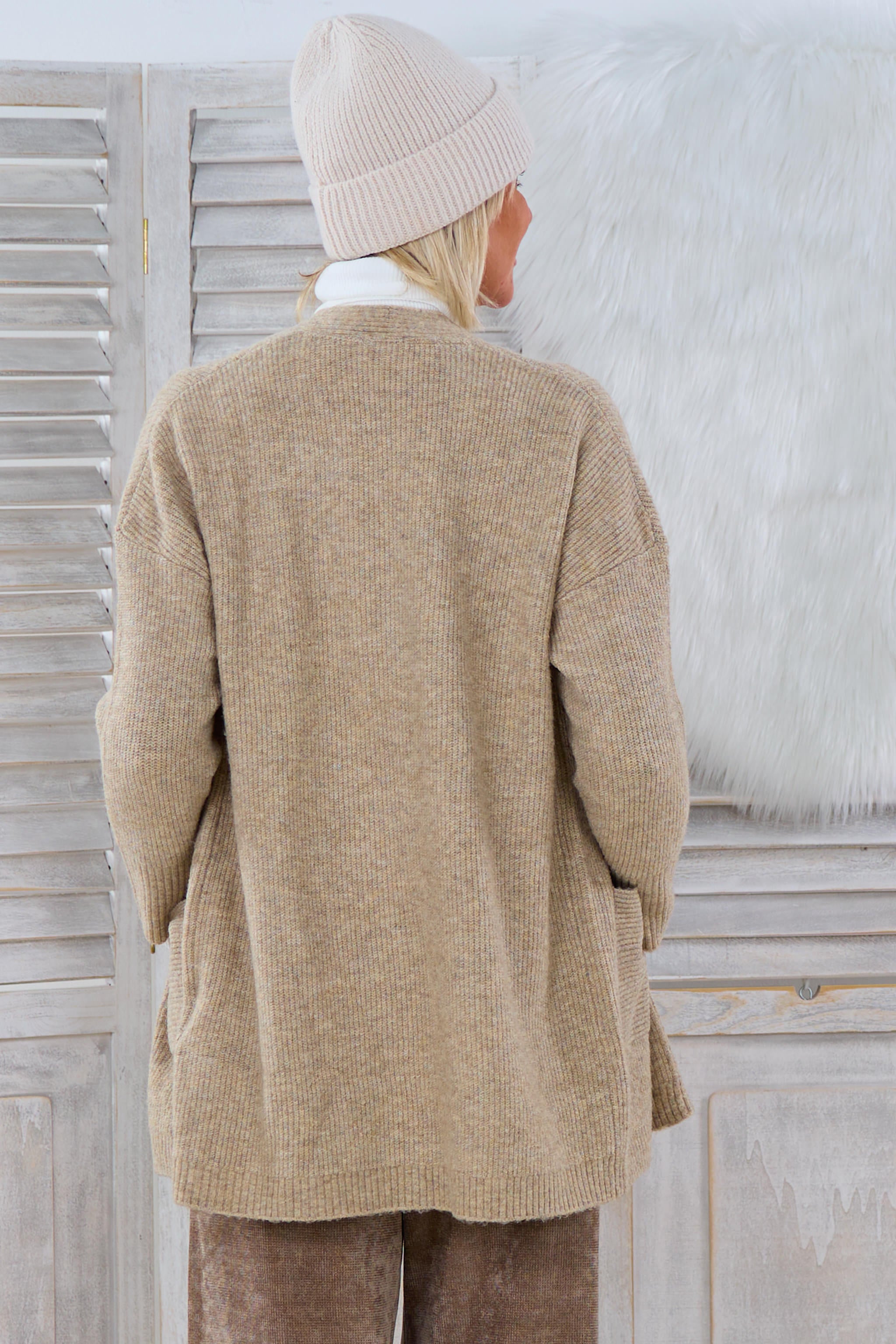 Strickjacke mit Taschen, beige-melange von Trends & Lifestyle