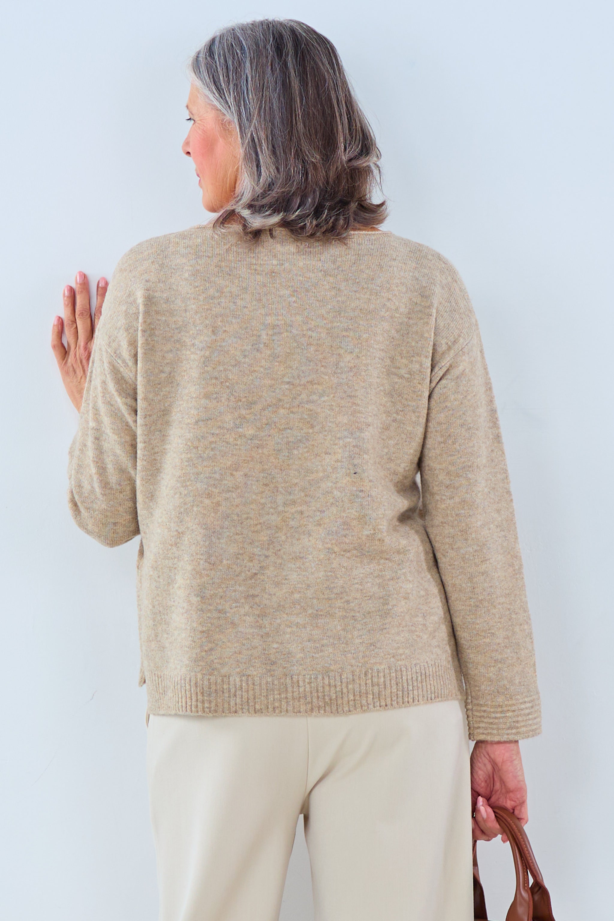 Strickpulli mit 3D Muster, beige von Trends & Lifestyle