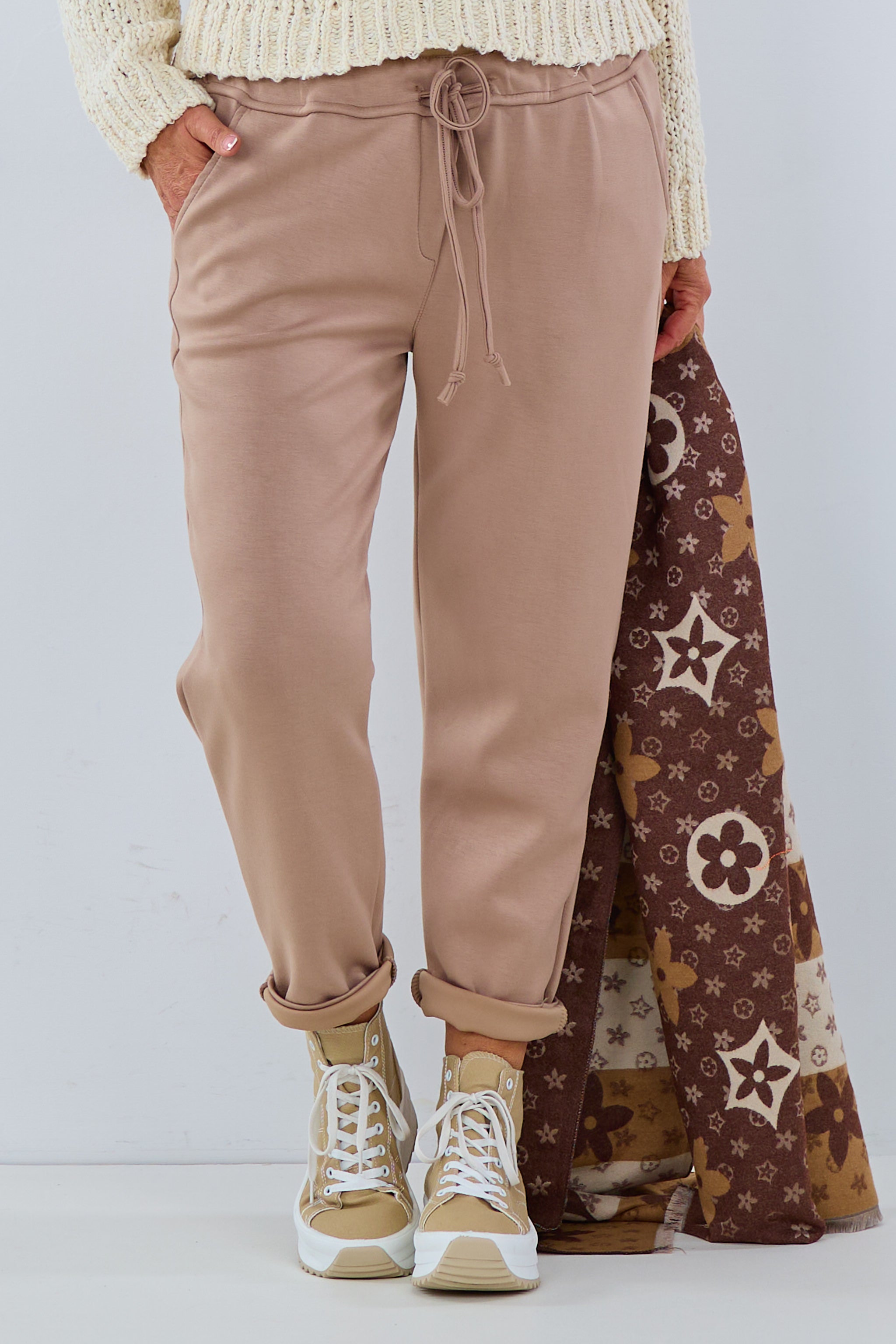 Weiche Hose mit Kordelzug, beige von Trends & Lifestyle