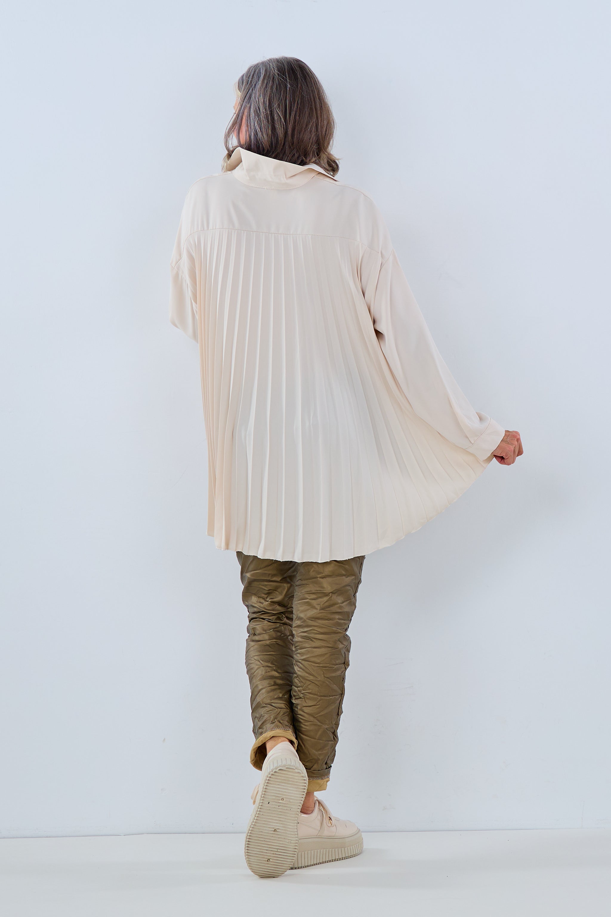 Bluse mit Plissee, beige von Trends & Lifestyle