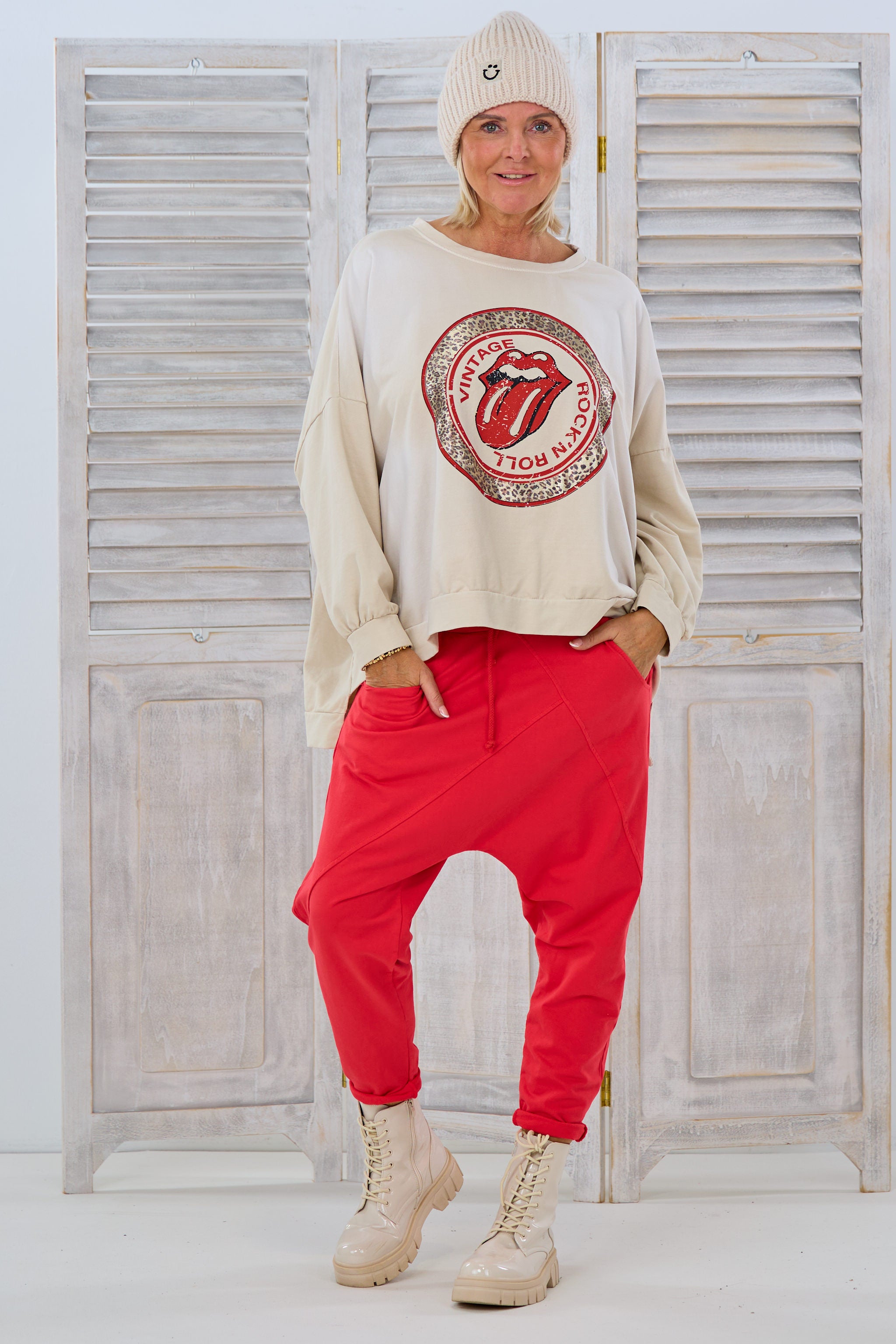 Sweat Baggy Hose, rot von Trends & Lifestyle