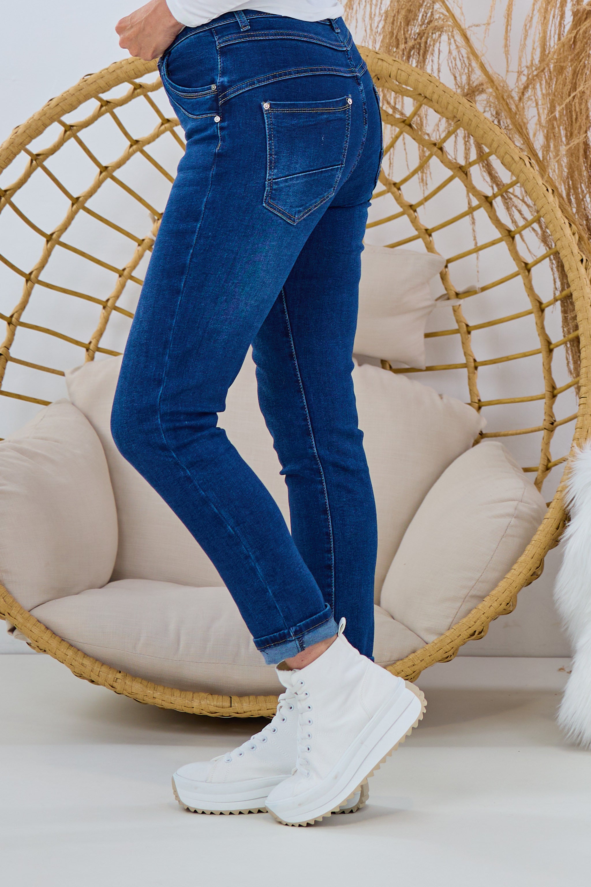 5-Pocket Jeans mit Knöpfen, denim blau von Trends & Lifestyle