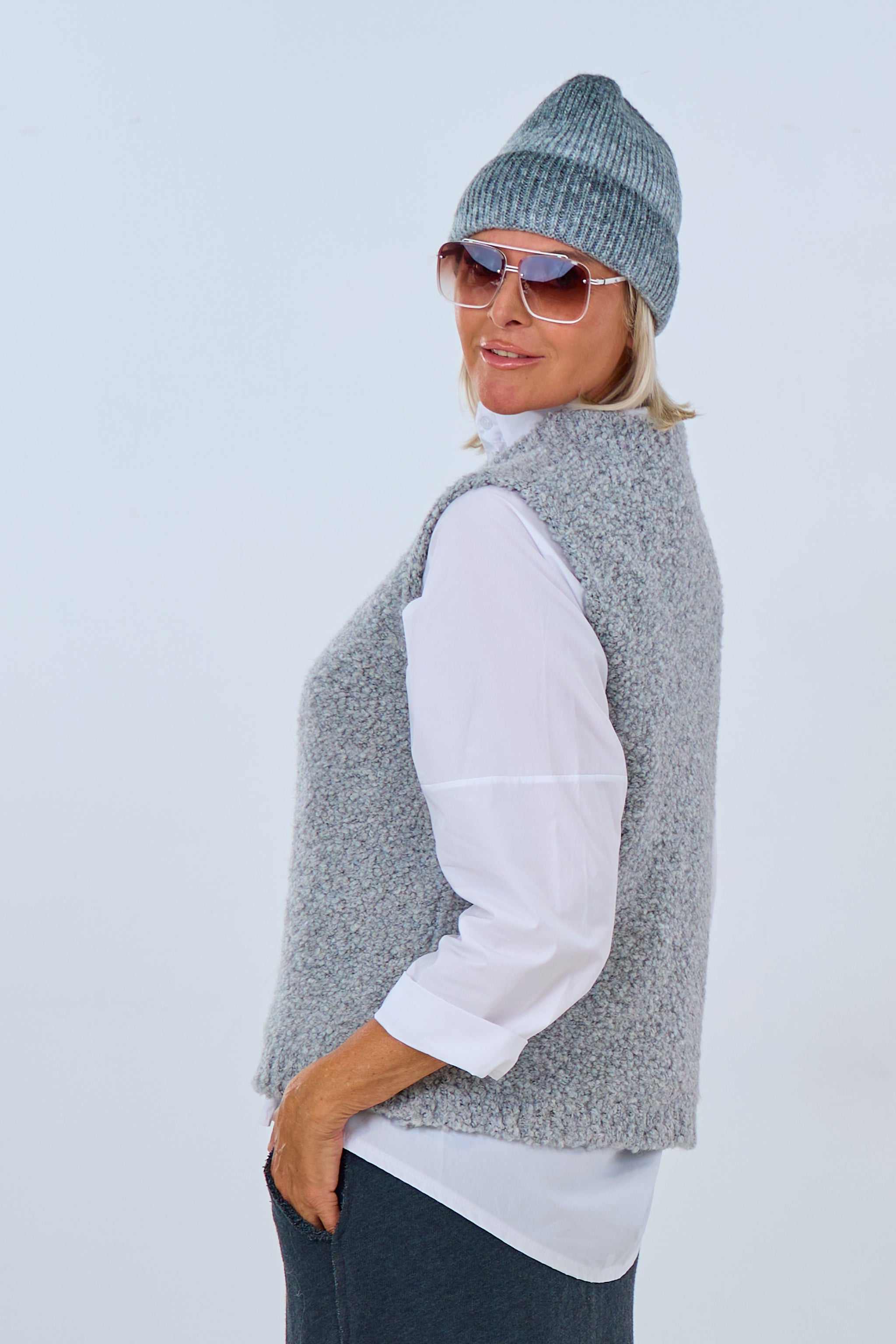 Bouclé Strickpullunder, grau von Trends & Lifestyle