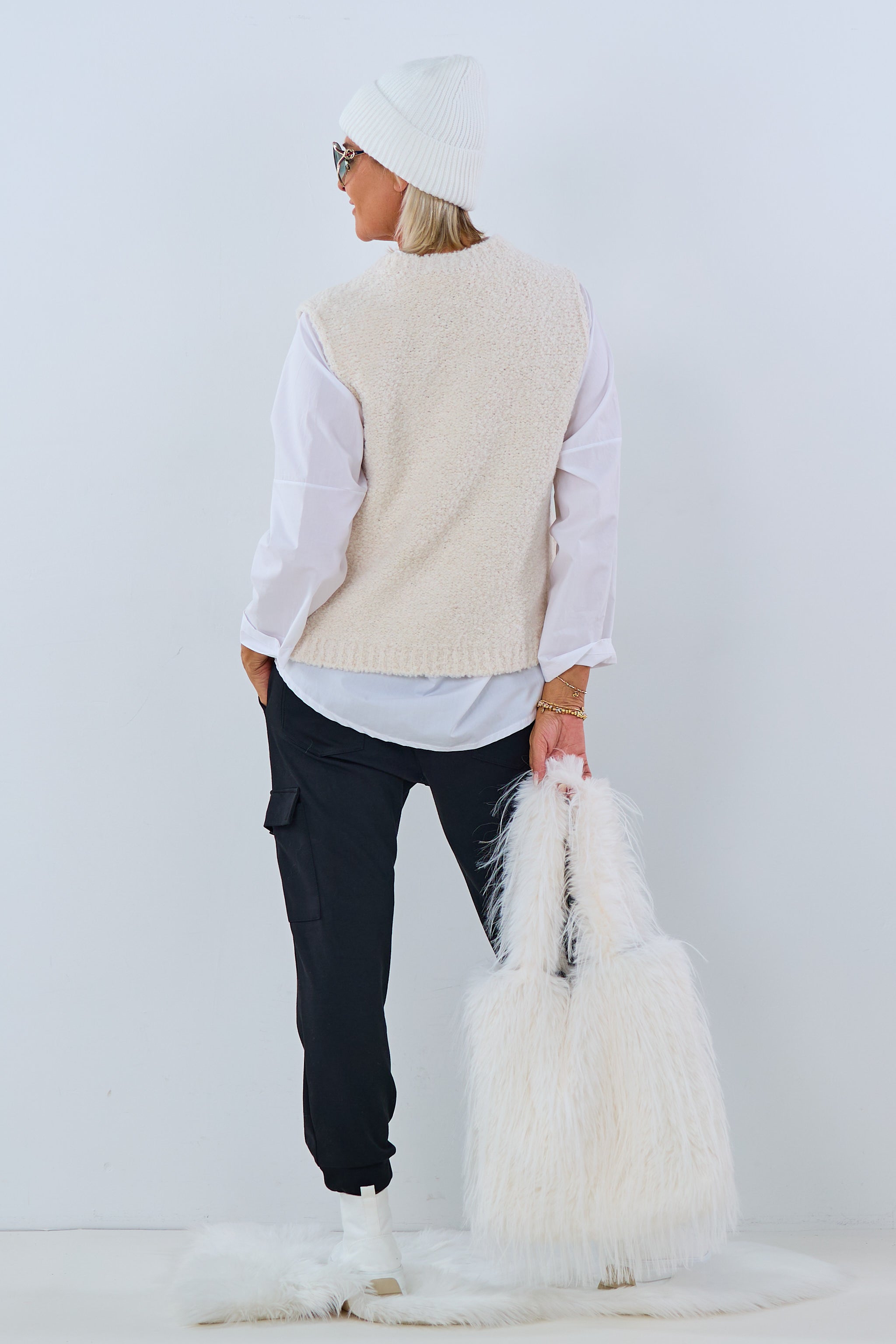 Bouclé Strickpullunder, ecru von Trends & Lifestyle