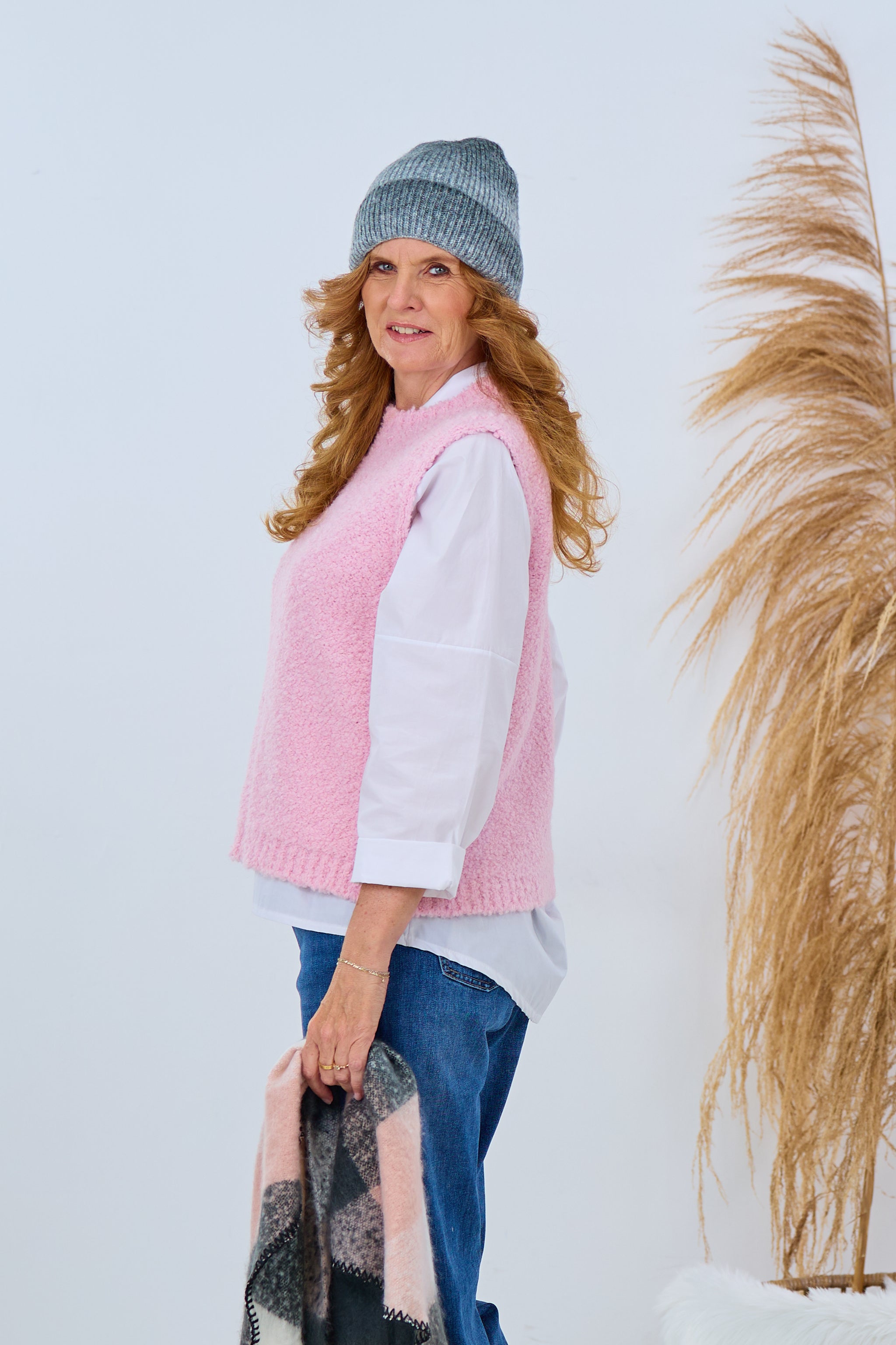 Bouclé Strickpullunder, rosa von Trends & Lifestyle