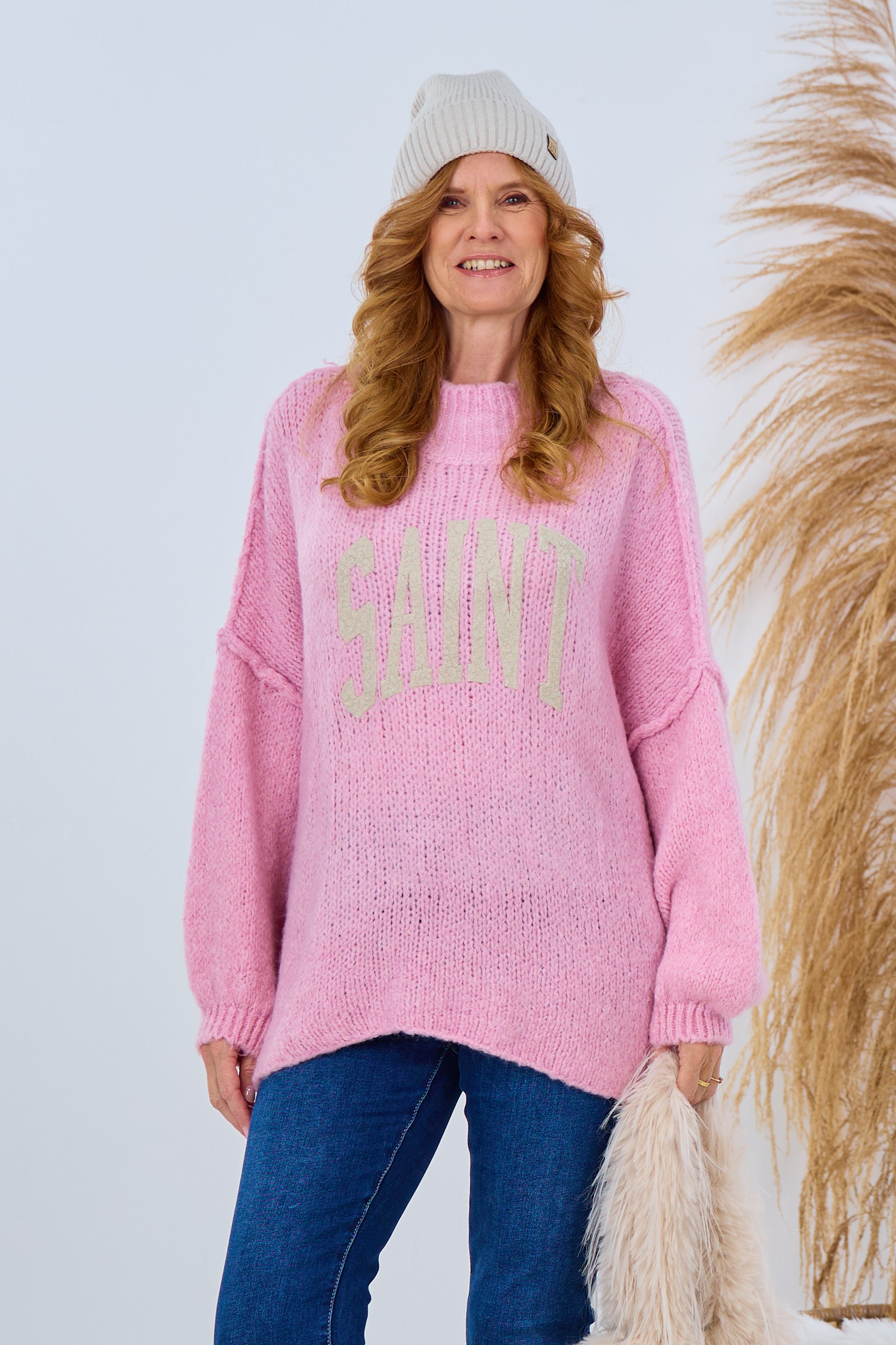 Langer Pulli "Saint", rosa von Trends & Lifestyle