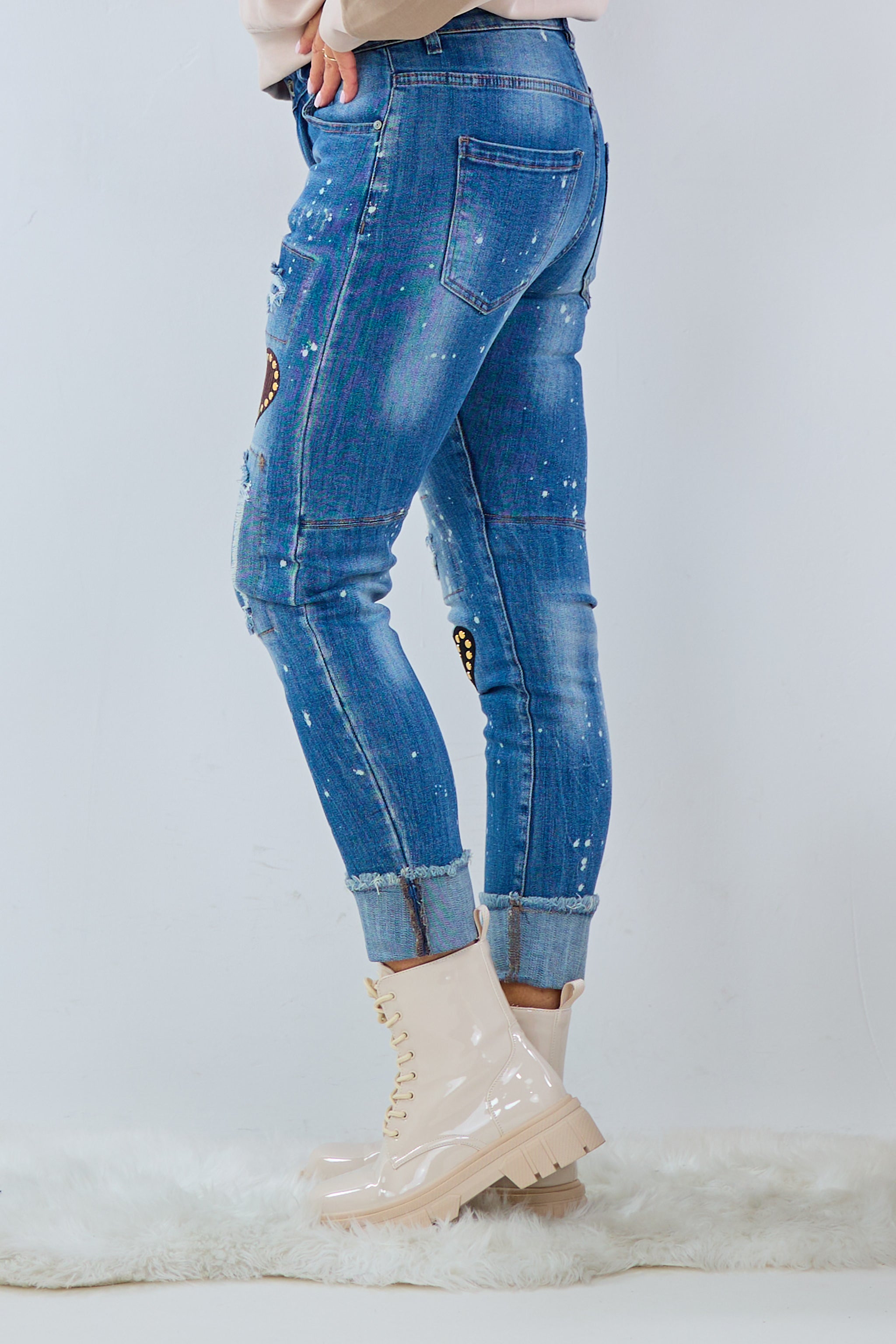 Jeans mit aufgesetzten Herzen, denim von Trends & Lifestyle