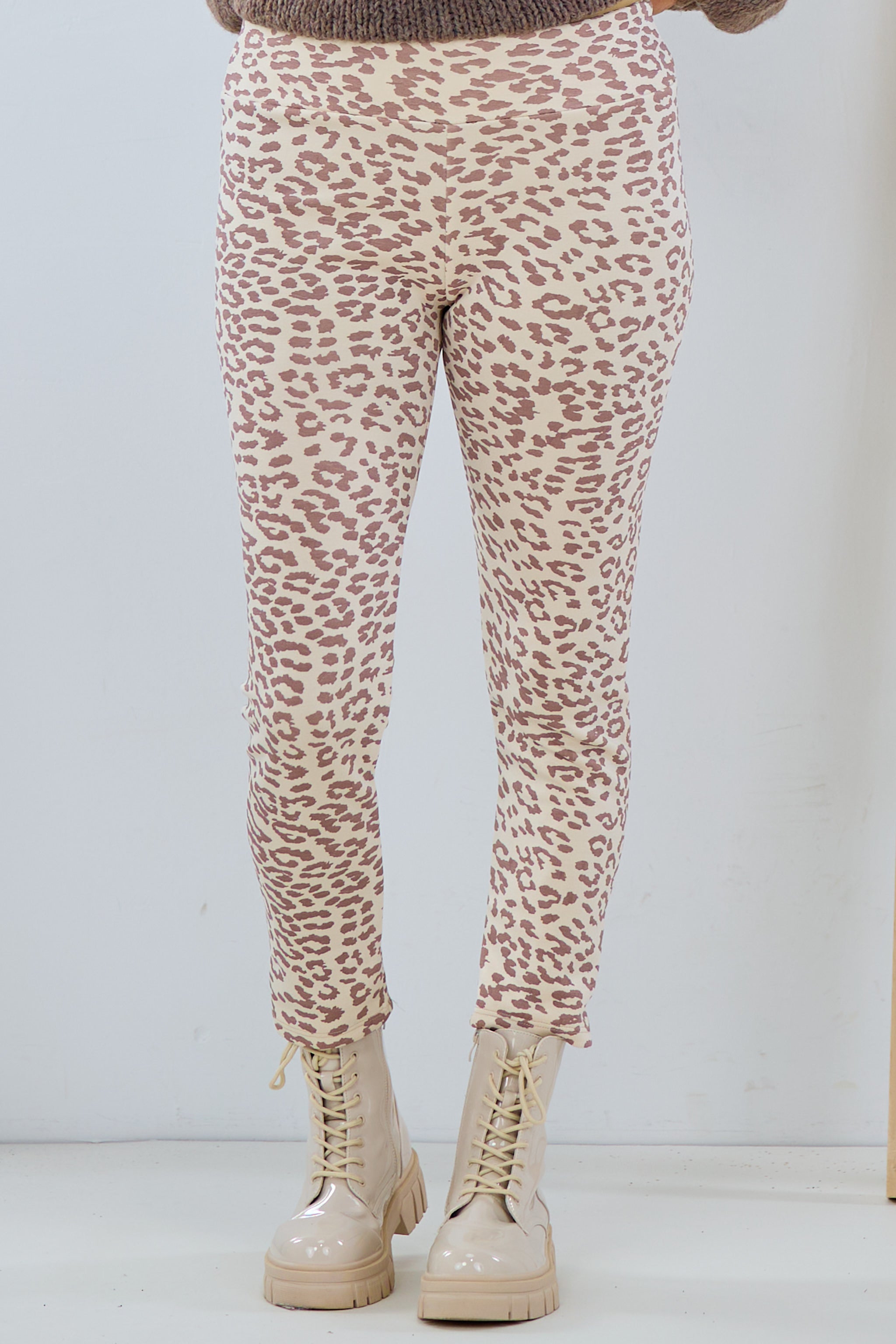 Weiche Leo Leggings, beige-taupe-leo von Trends & Lifestyle