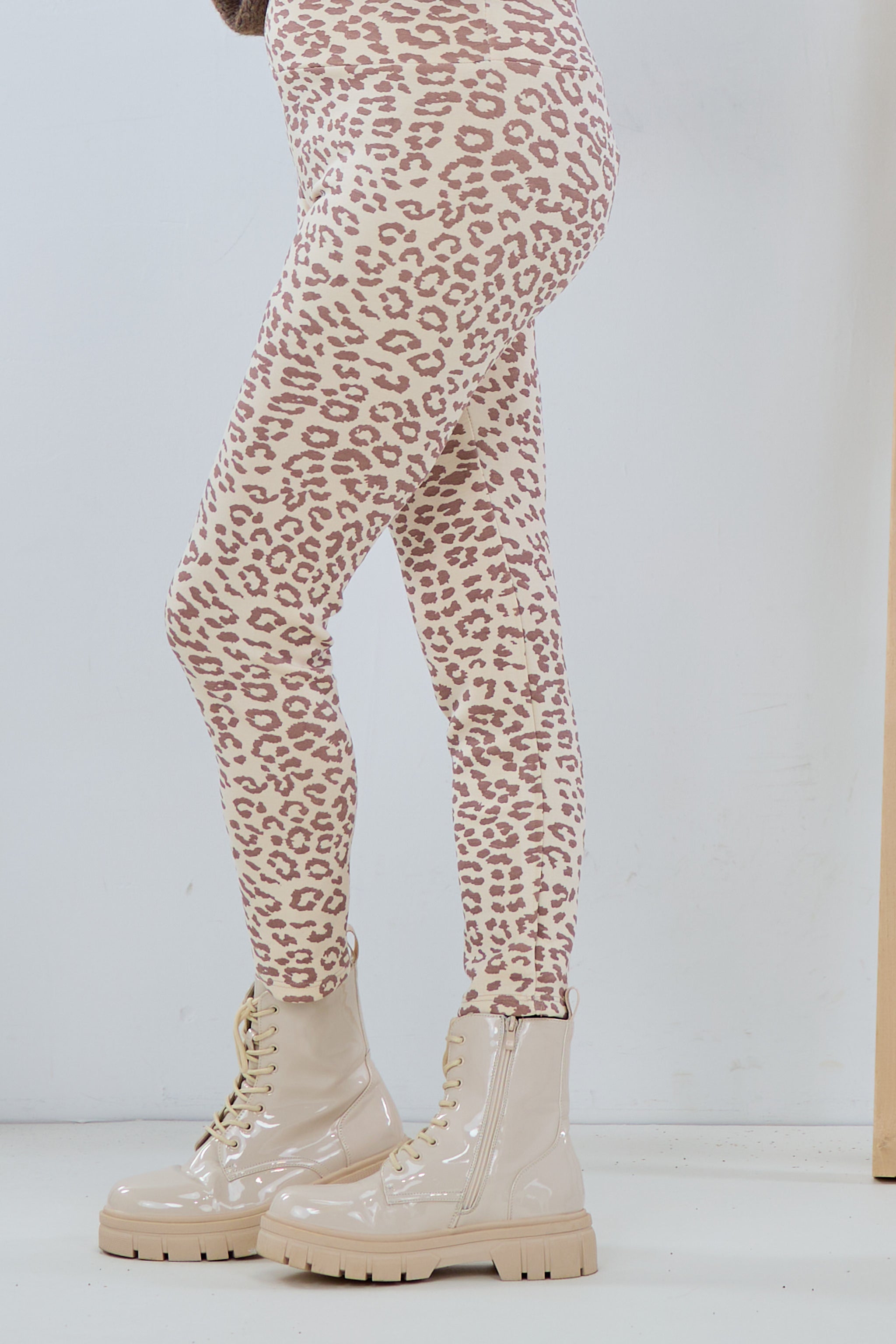 Weiche Leo Leggings, beige-taupe-leo von Trends & Lifestyle