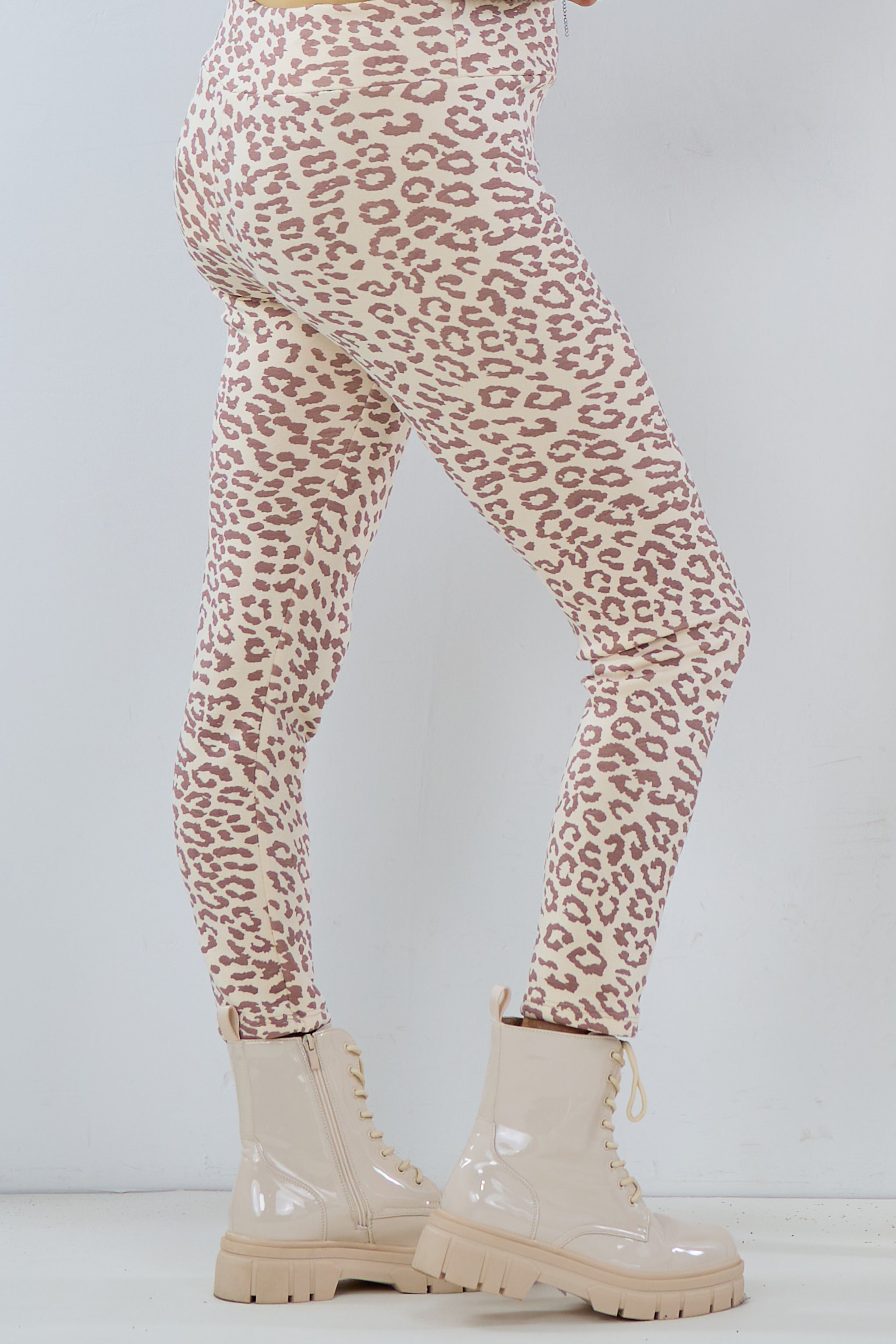 Weiche Leo Leggings, beige-taupe-leo von Trends & Lifestyle