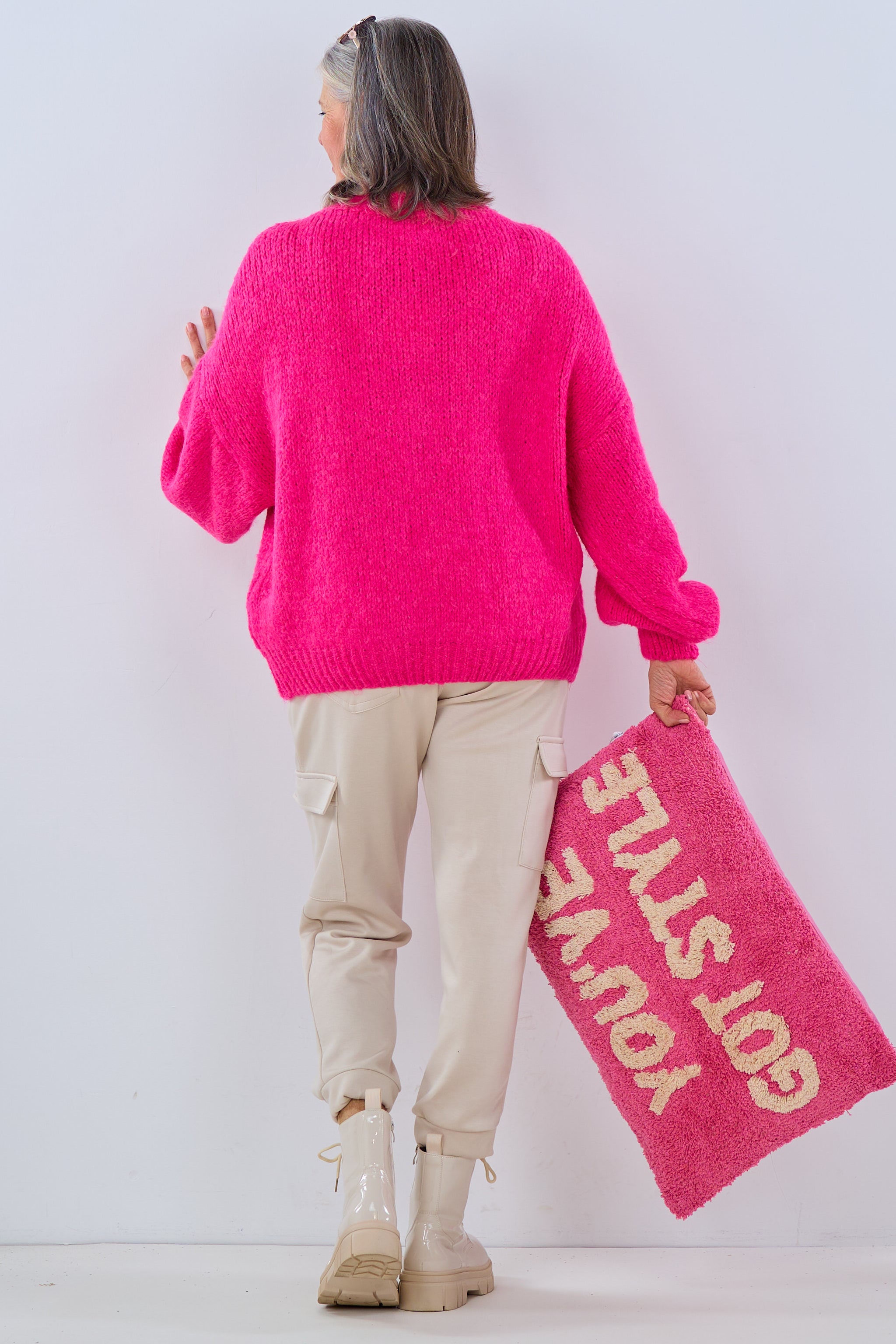 Strickpulli mit großem Herz, pink von Trends & Lifestyle