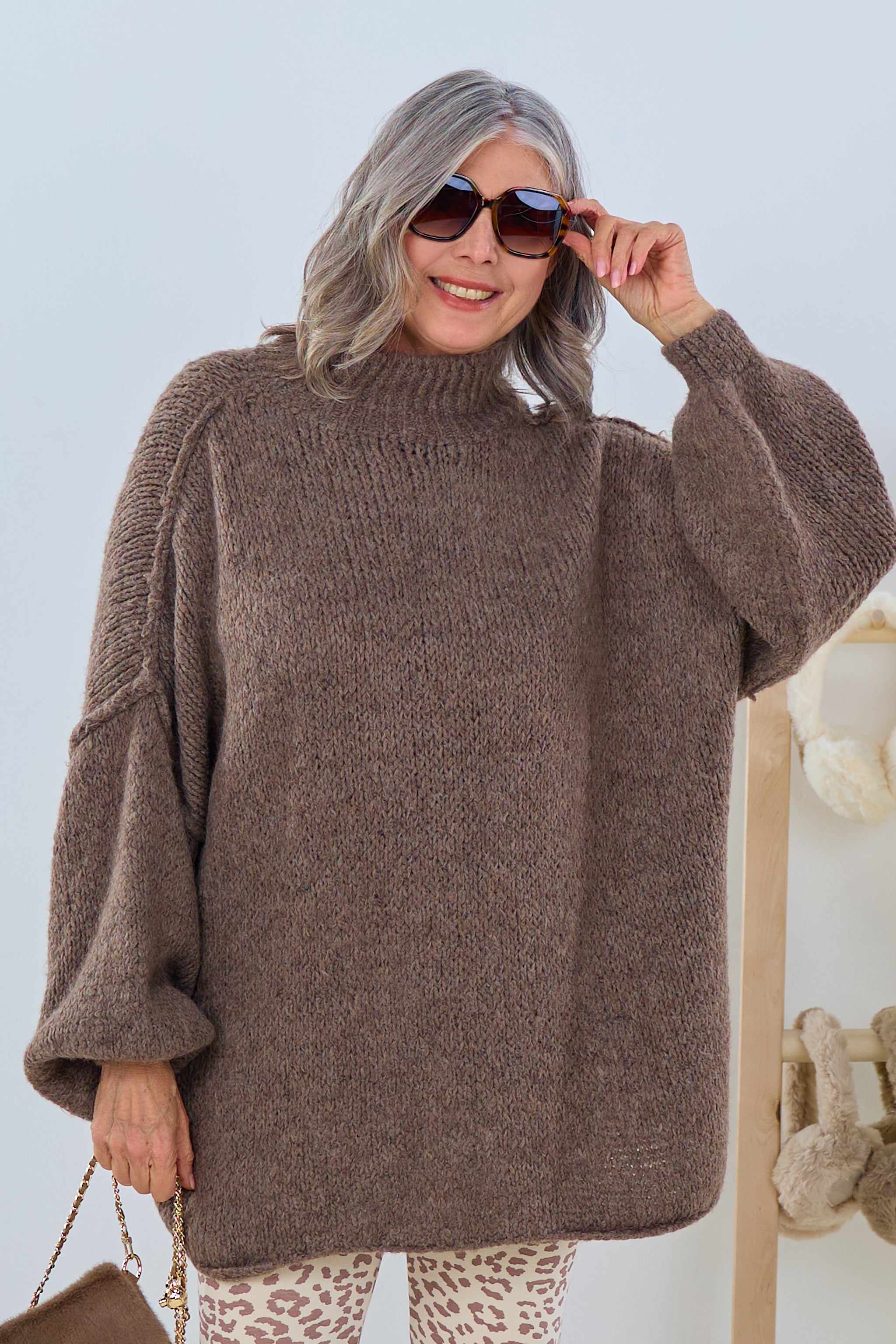 Langer Pulli mit Turtleneck, braun von Trends & Lifestyle