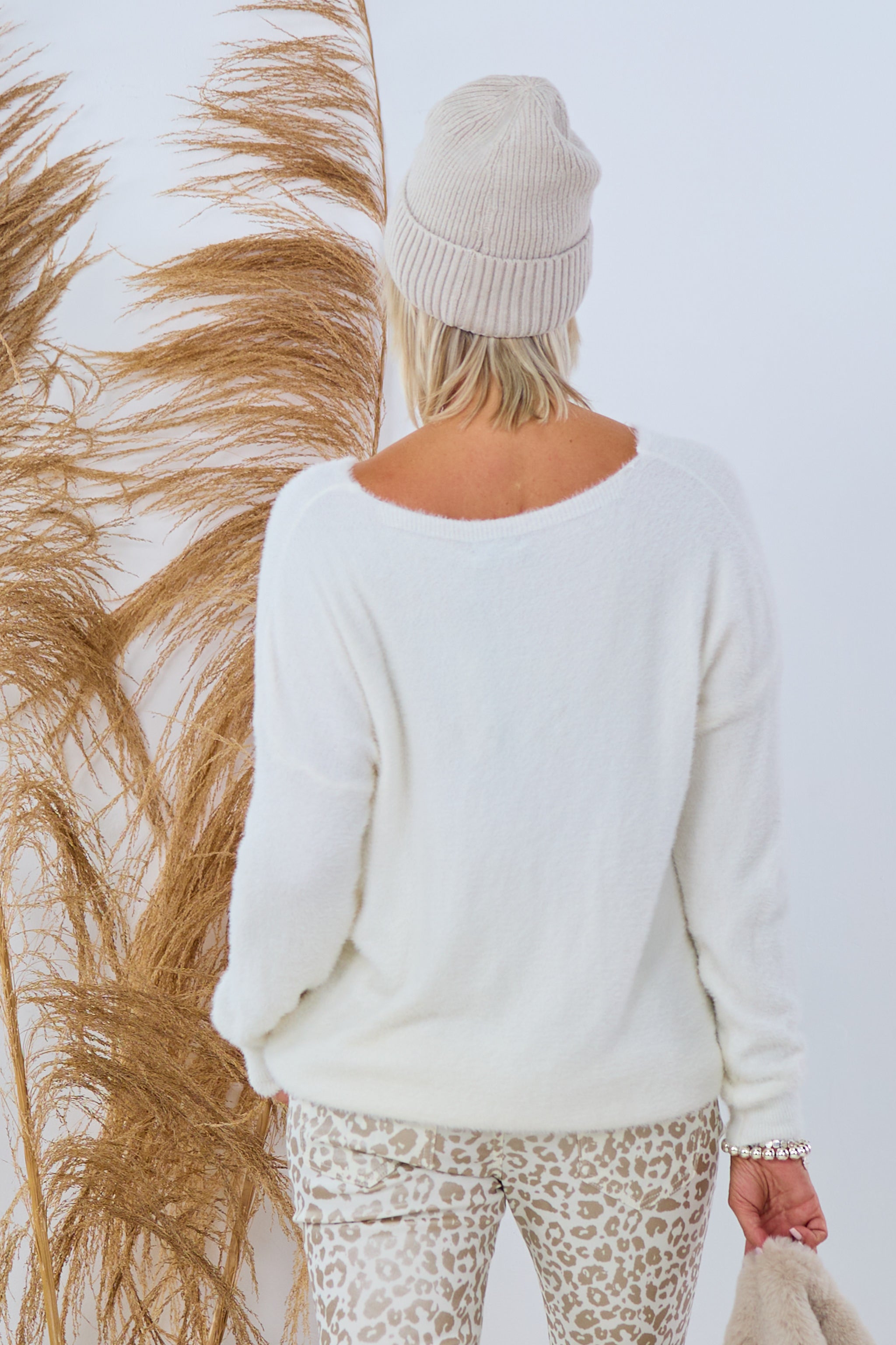 Super weicher Strickpulli mit V-Ausschnitt, ecru von Trends & Lifestyle