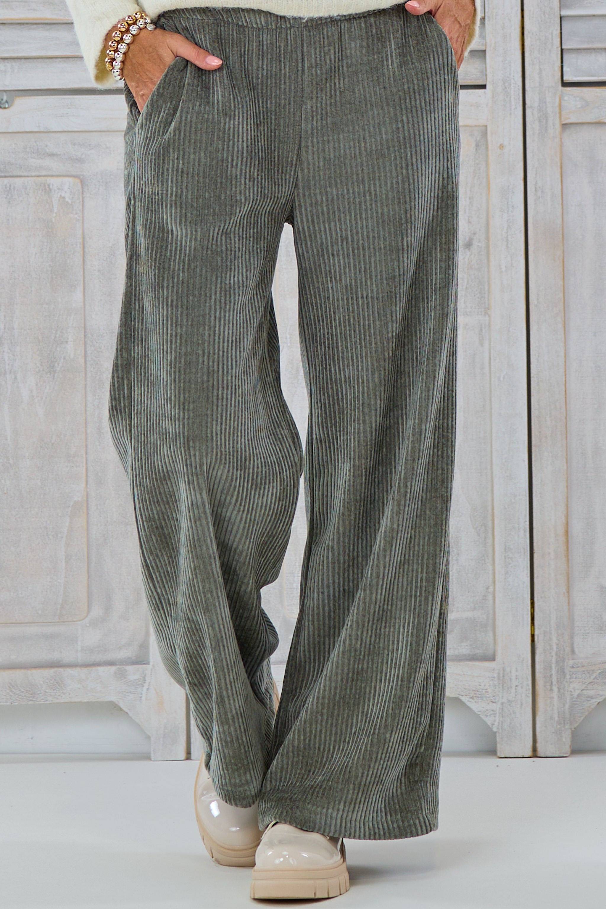 Cordhose mit geraden Beinen, light petrol von Trends & Lifestyle