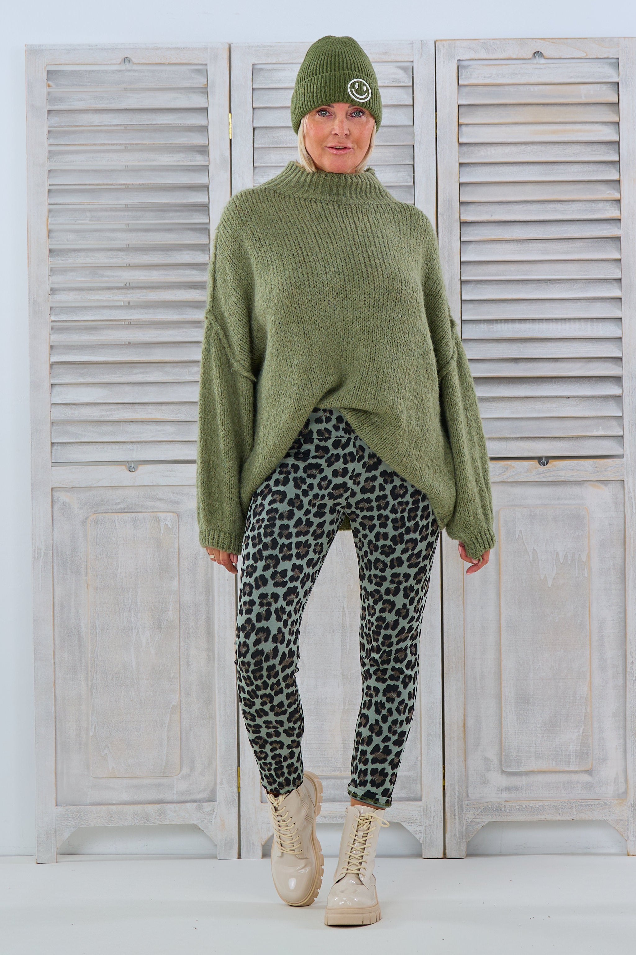 Weiche Leo Leggings, khaki-leo von Trends & Lifestyle