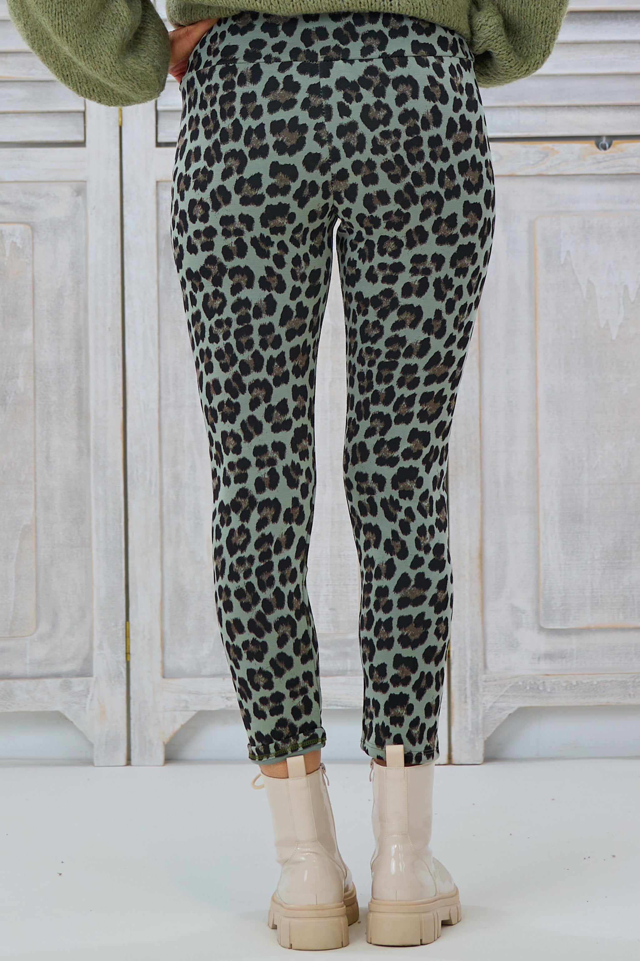 Weiche Leo Leggings, khaki-leo von Trends & Lifestyle