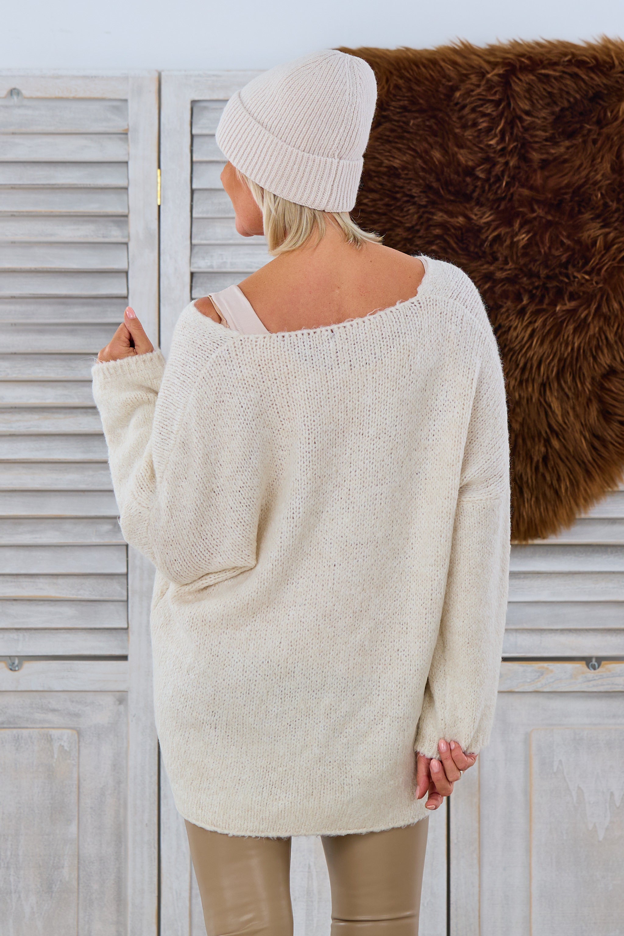 Strickpullover "LIVE life", beige von Trends & Lifestyle