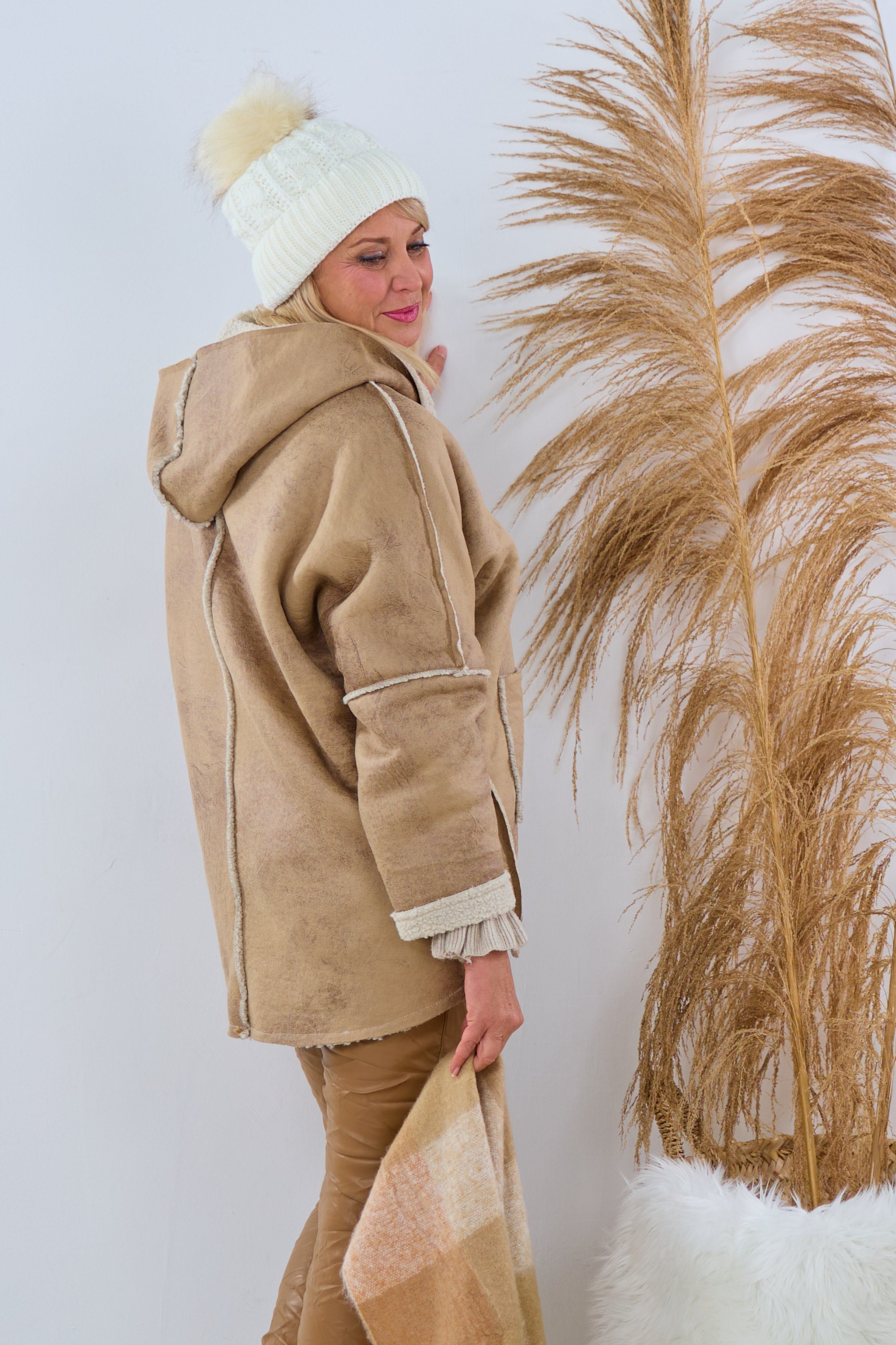 Jacke mit Teddyfell, hell camel von Trends & Lifestyle