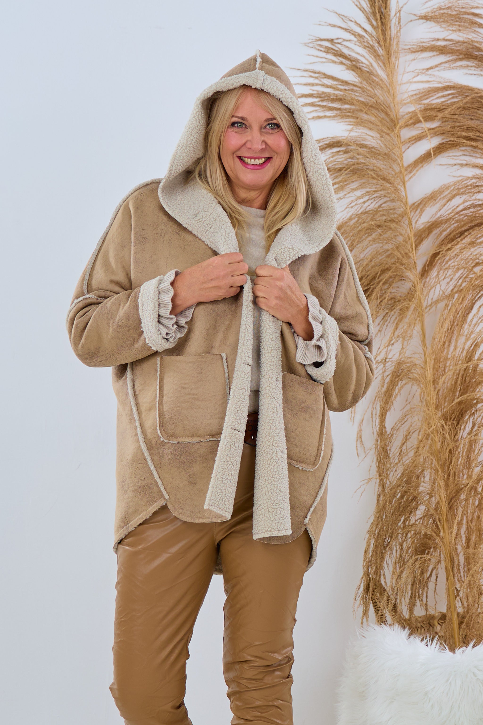 Jacke mit Teddyfell, hell camel von Trends & Lifestyle