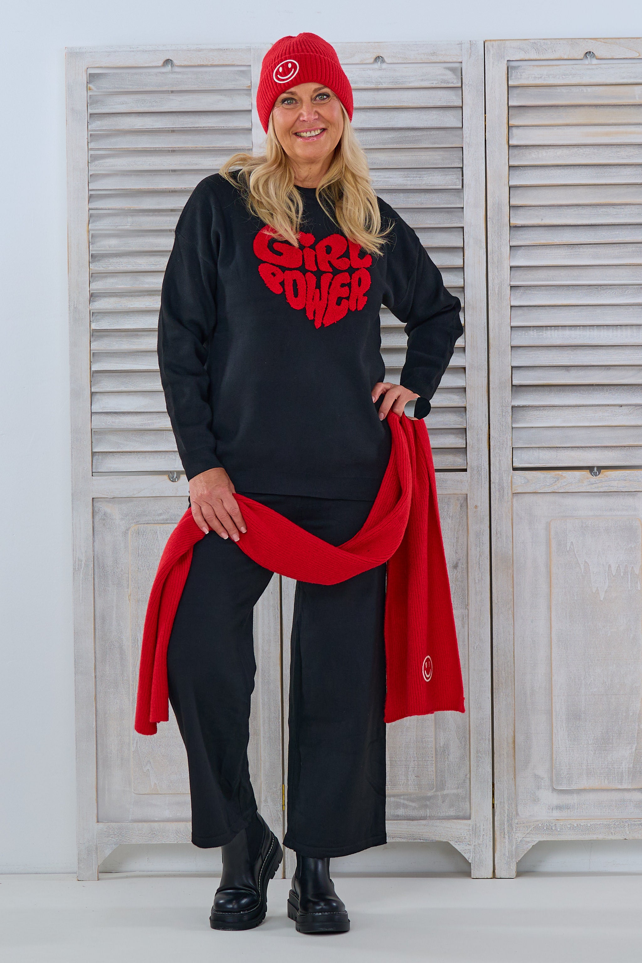 2-Teiler Pulli und Hose - GIRL POWER, schwarz von Trends & Lifestyle