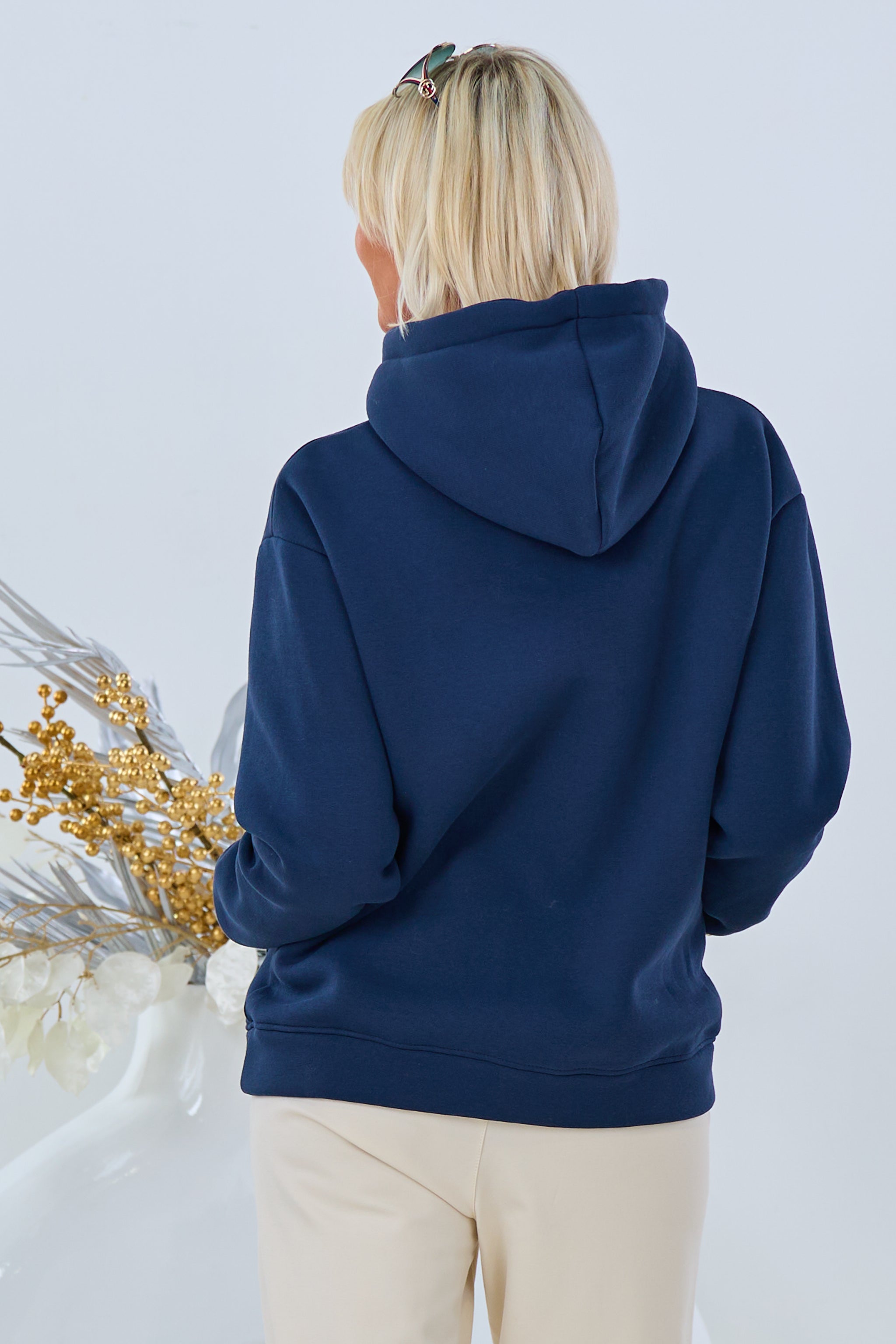 Hoodie "Läuft", blau von Trends & Lifestyle