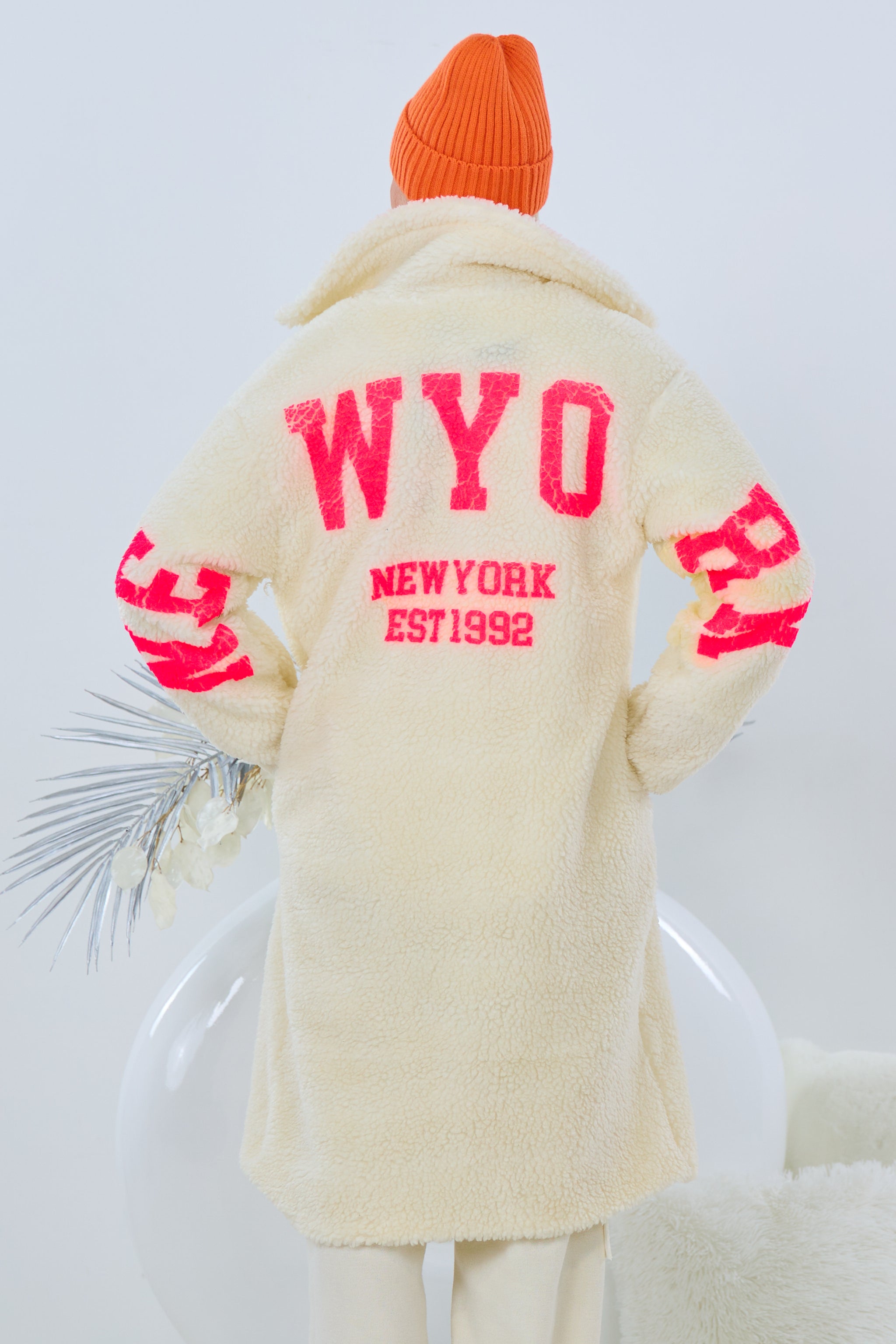 Teddymantel "NewYork", ecru-neonpink von Trends & Lifestyle