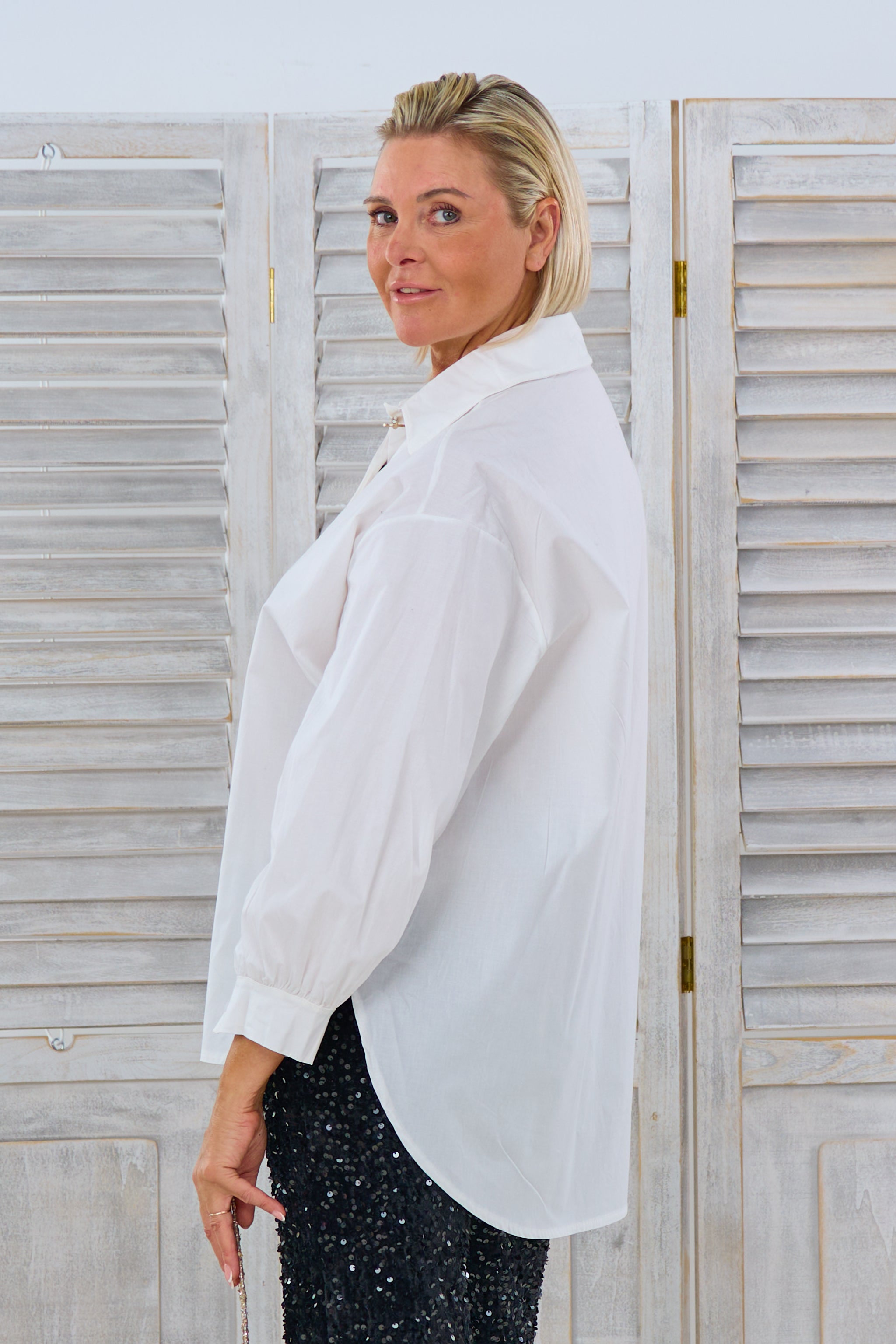 Longbluse mit Zierknöpfen,ecru von Trends & Lifestyle