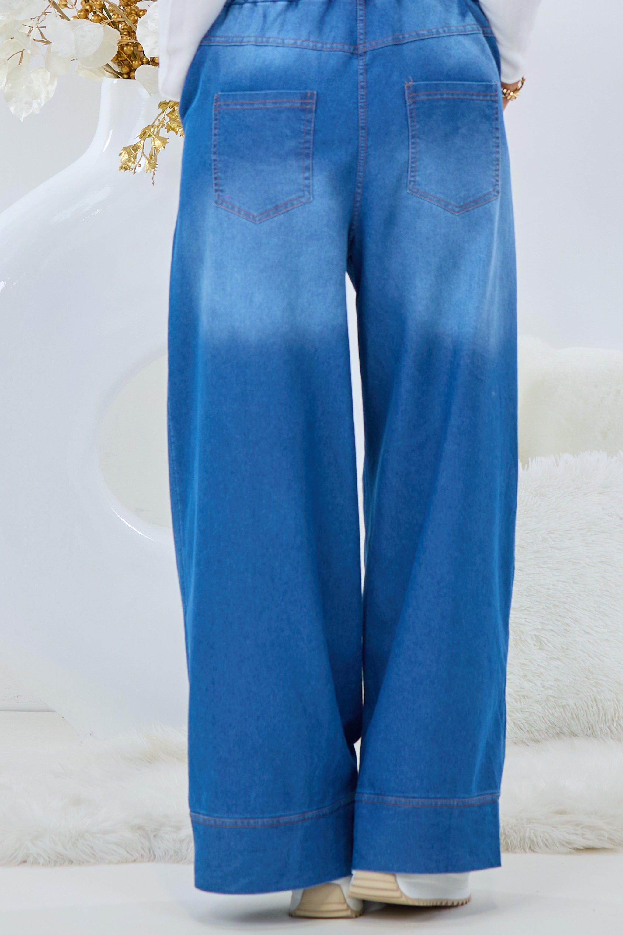 Marlene Jeans mit elastischem Bund, blau von Trends & Lifestyle